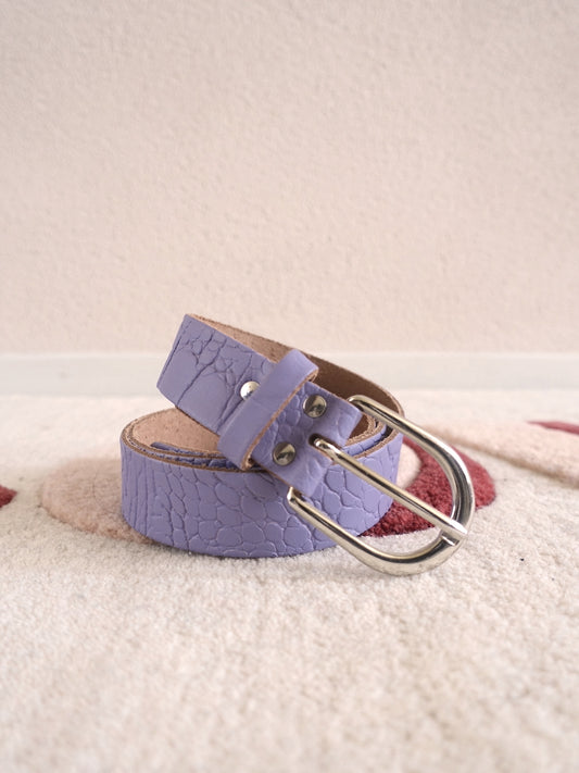 Rock n Rich lederen croco riem lavender lilac