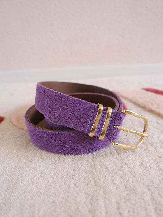 Elvy handcrafted belts suède riem french lilac