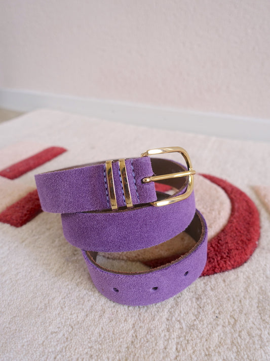 Elvy handcrafted belts suède riem french lilac