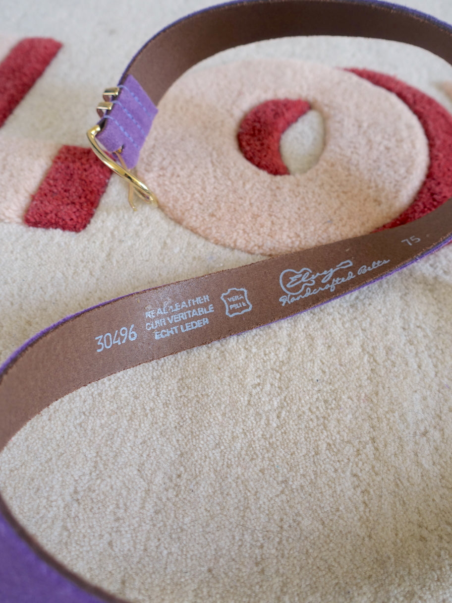 Elvy handcrafted belts suède riem french lilac