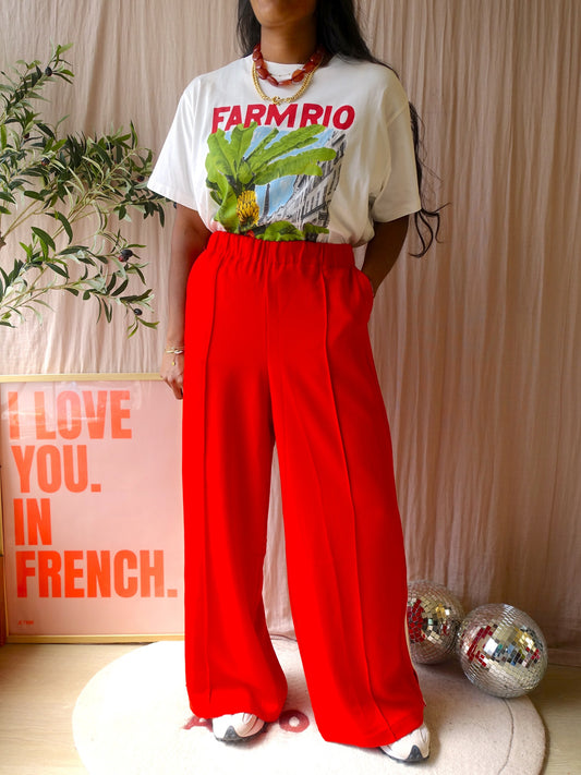 Shoeby stripe wide leg pants scarlet