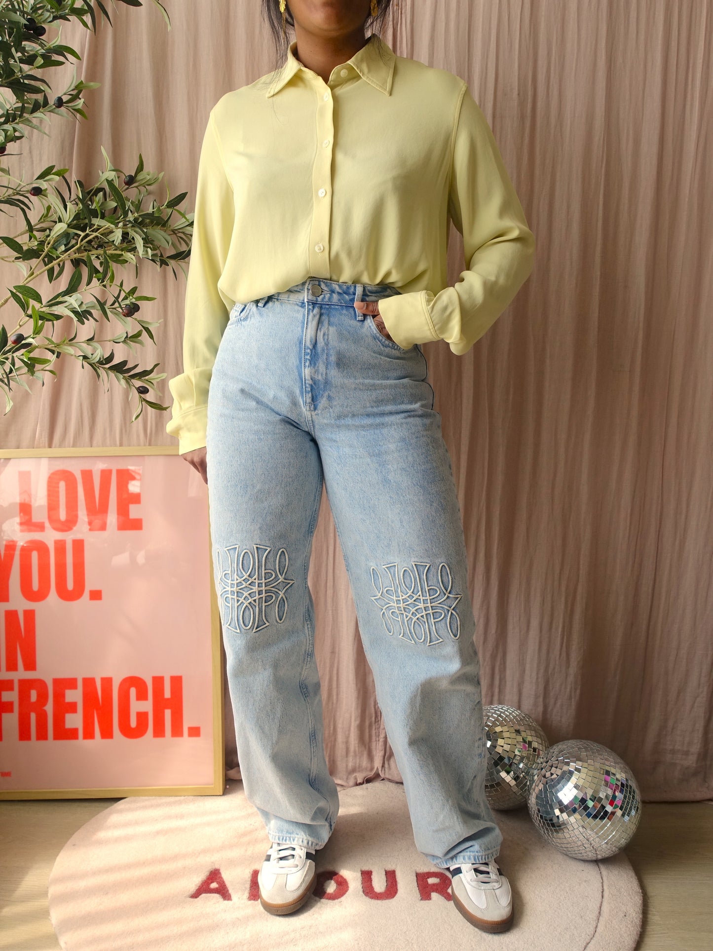 Filippa K vegan silk shirt buttercup yellow