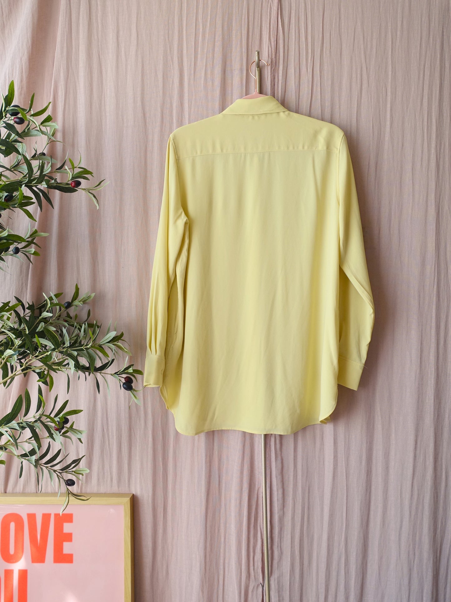 Filippa K vegan silk shirt buttercup yellow