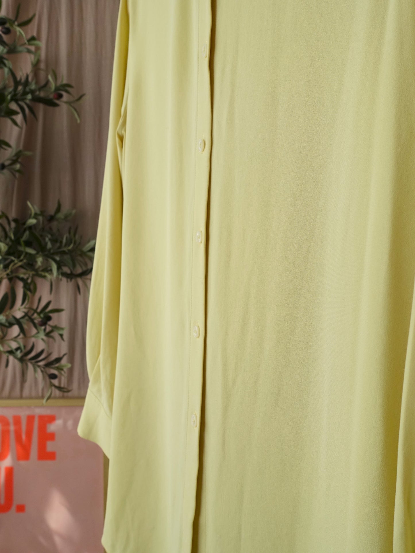 Filippa K vegan silk shirt buttercup yellow
