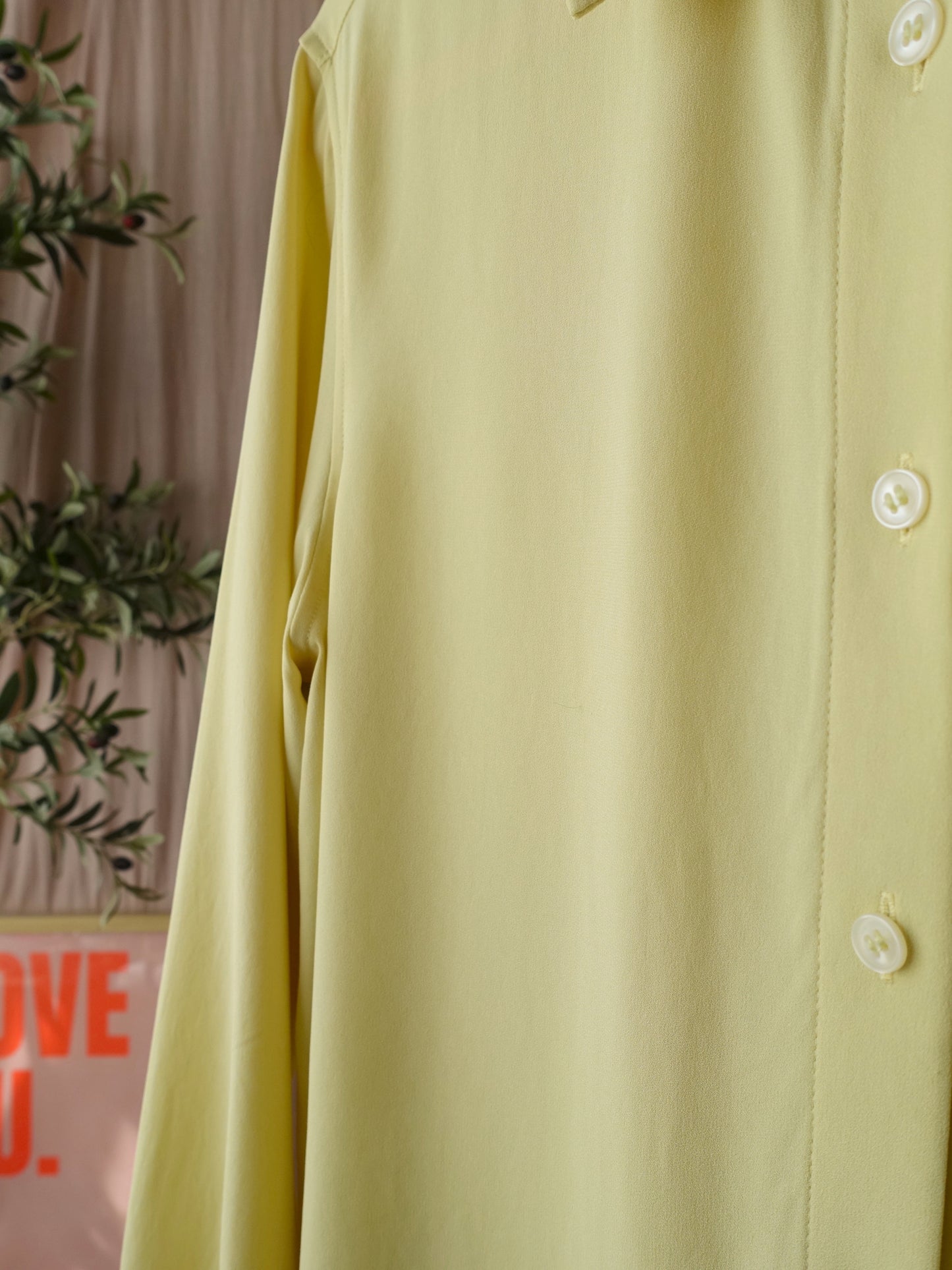 Filippa K vegan silk shirt buttercup yellow