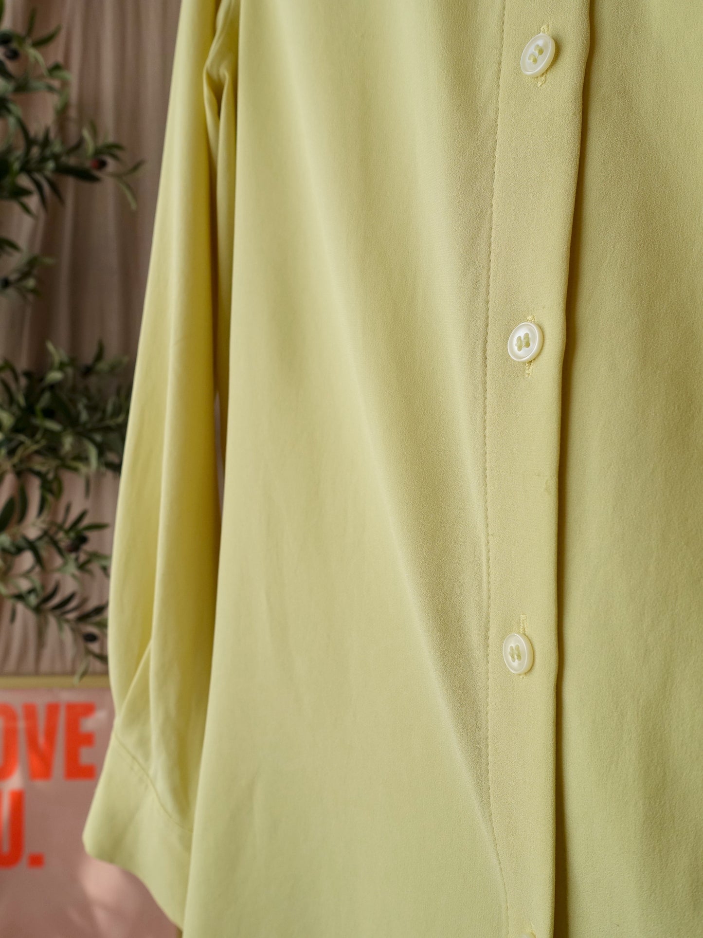 Filippa K vegan silk shirt buttercup yellow