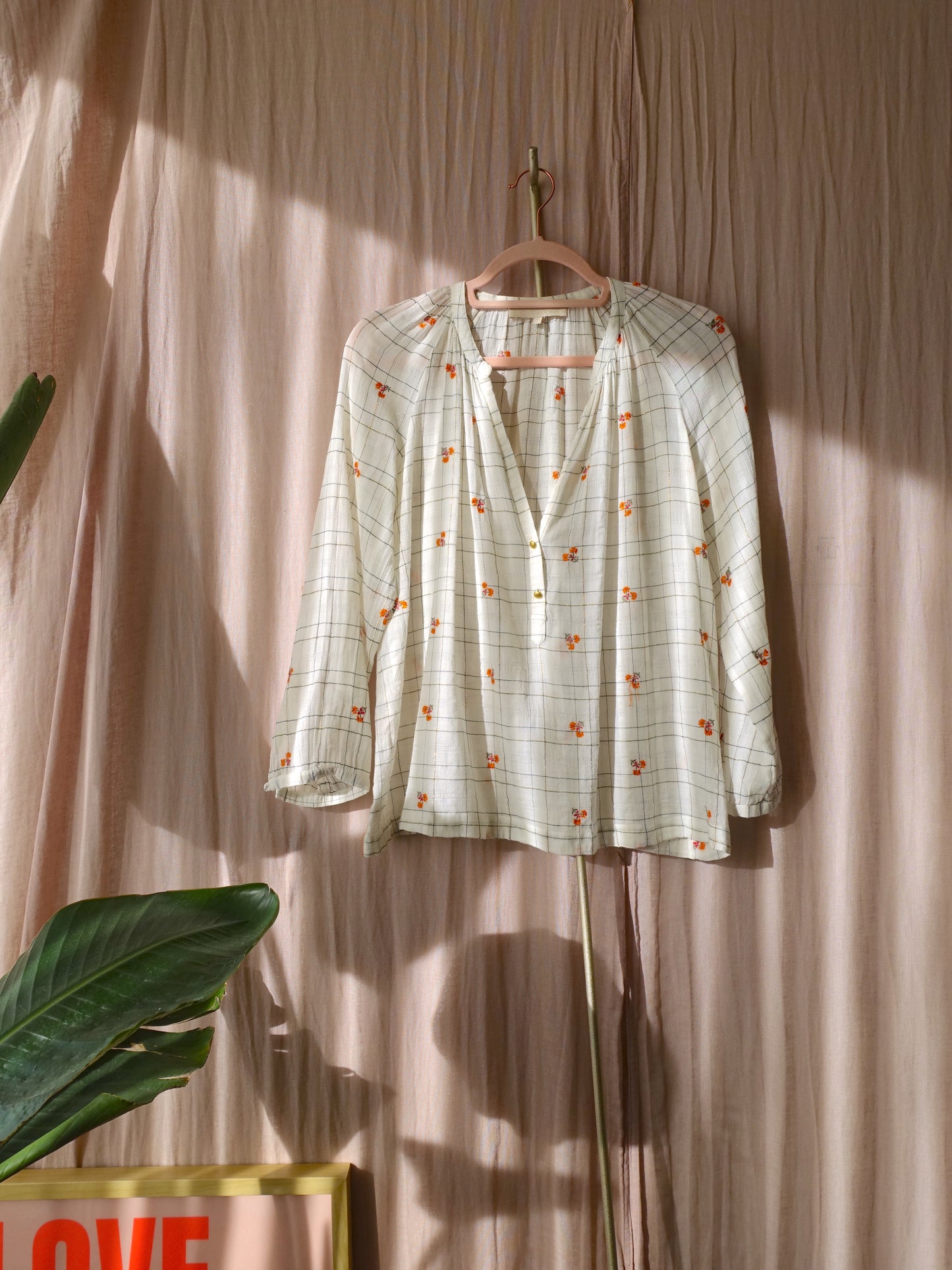 Vanessa Bruno mini floral checkered blouse Nipoa