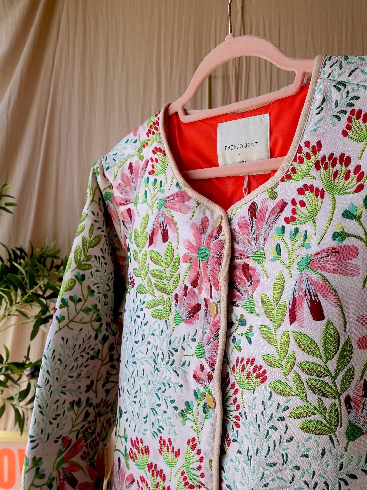 Freequent flowa jacquard embroidered jacket