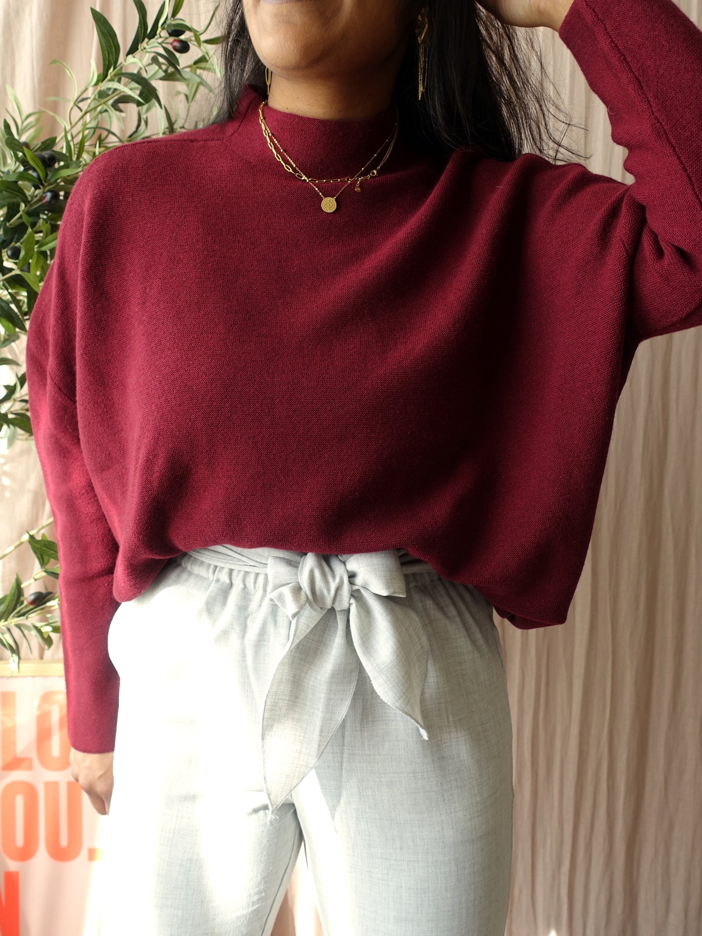 Fynch Hatton pure merino knit maroon