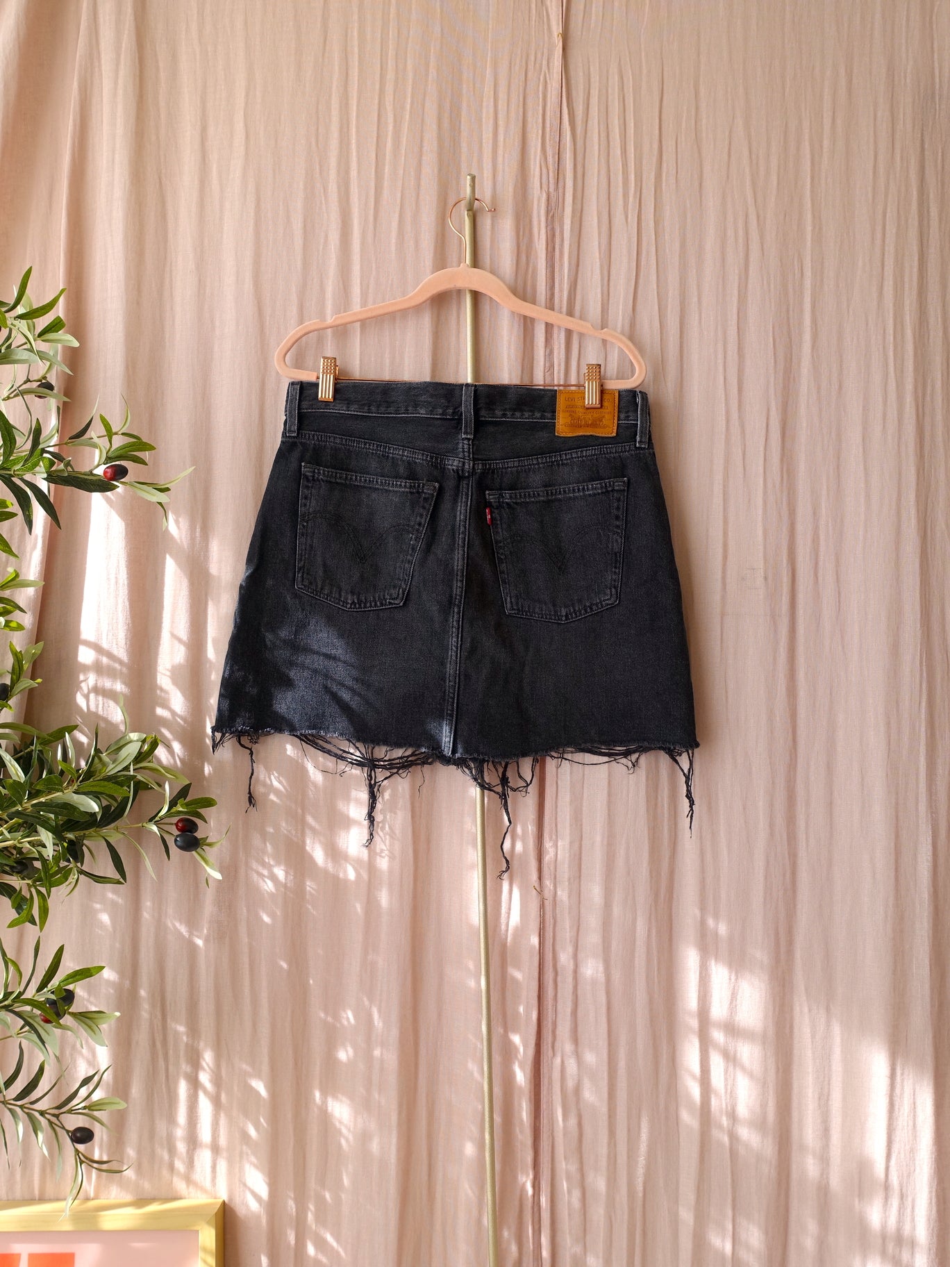 Levi's deconstructed icon skirt antraciet