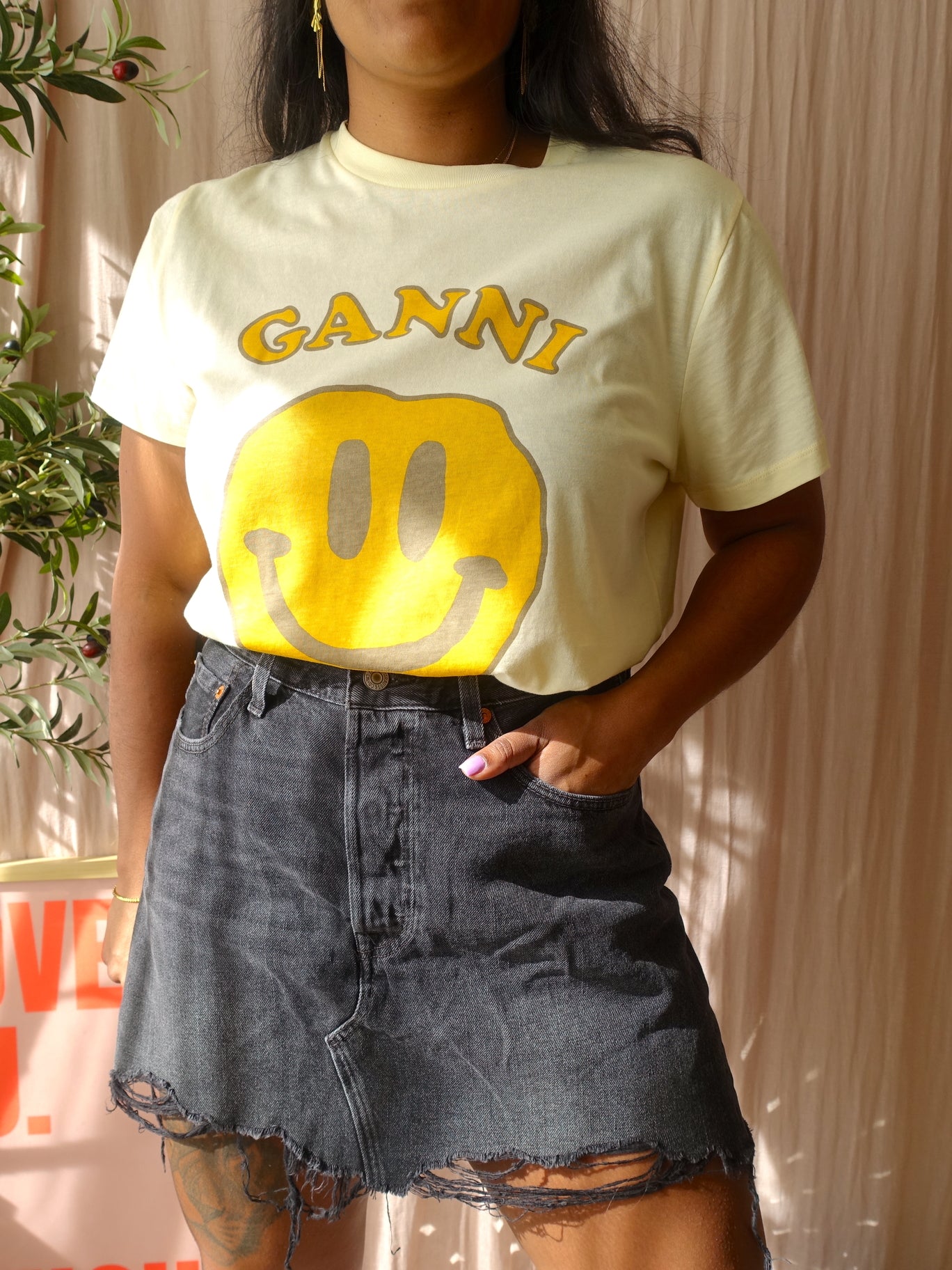 Levi's deconstructed icon skirt antraciet