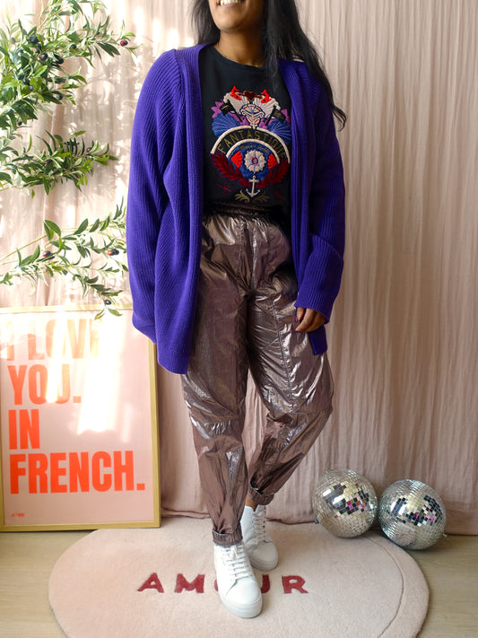 Geisha knitted cardigan emerson purple