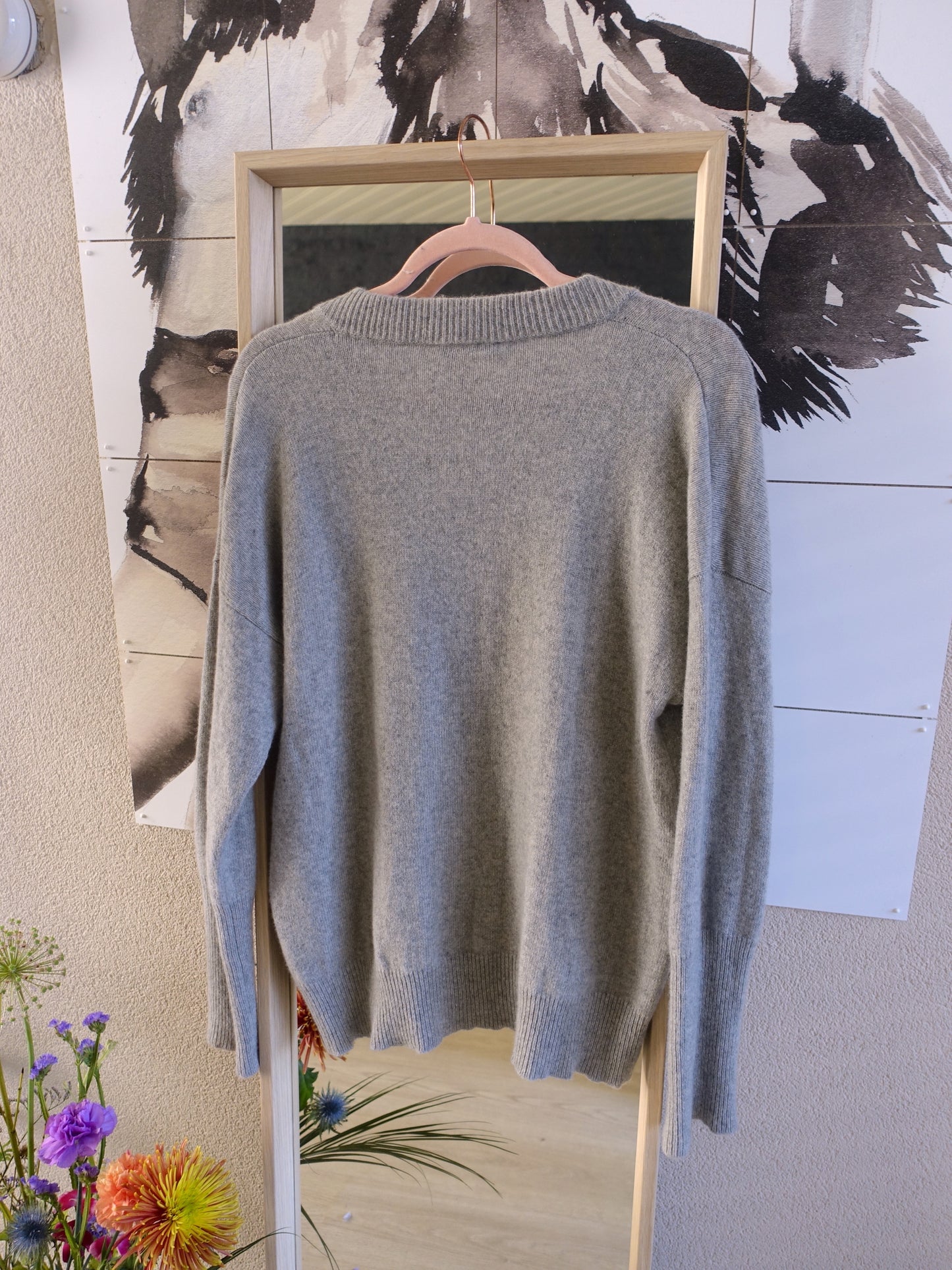 Mauro Grifoni 100% cashmere knit silver grey