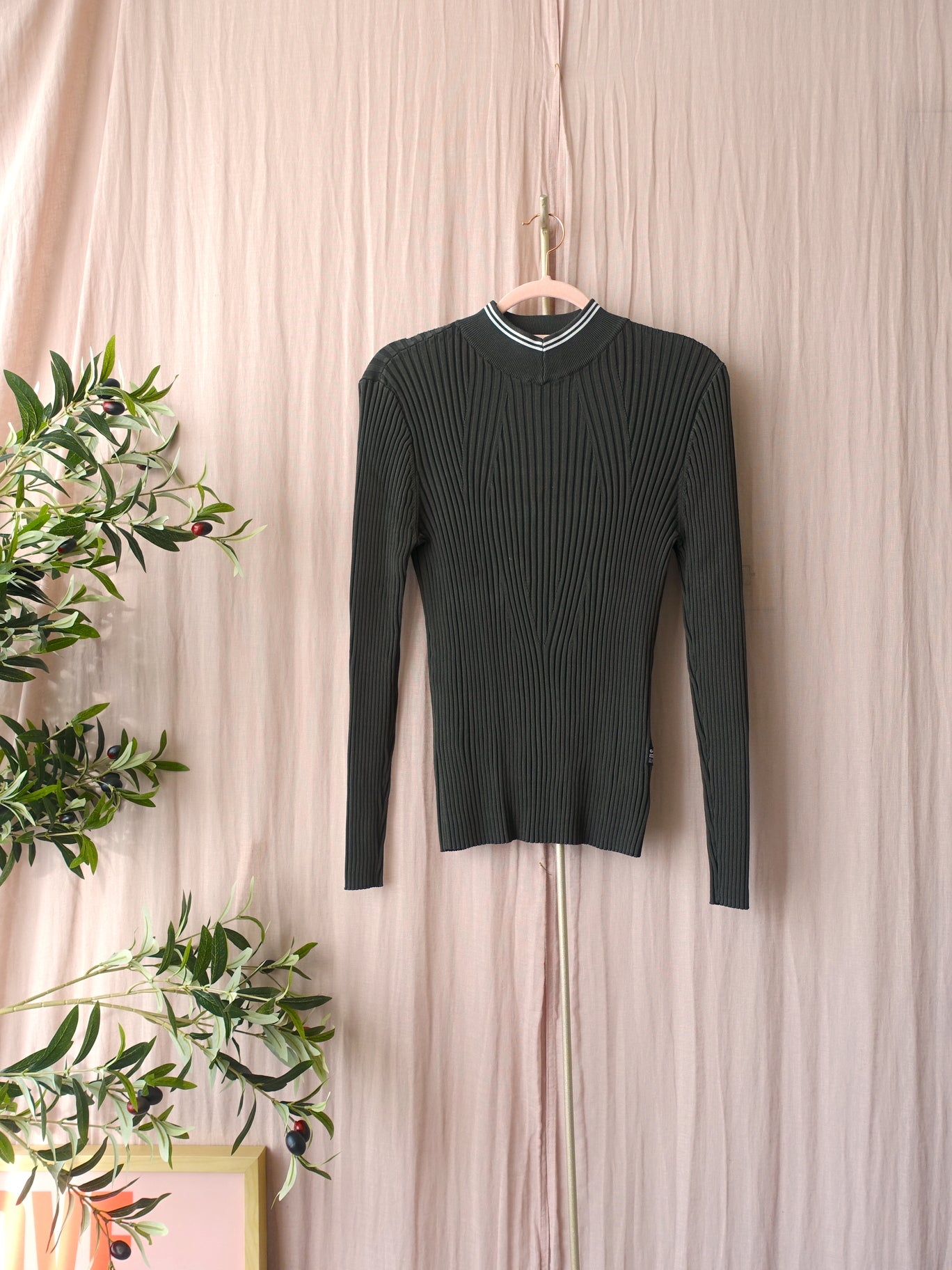 G-star Raw the perfect rib longsleeve dark army green