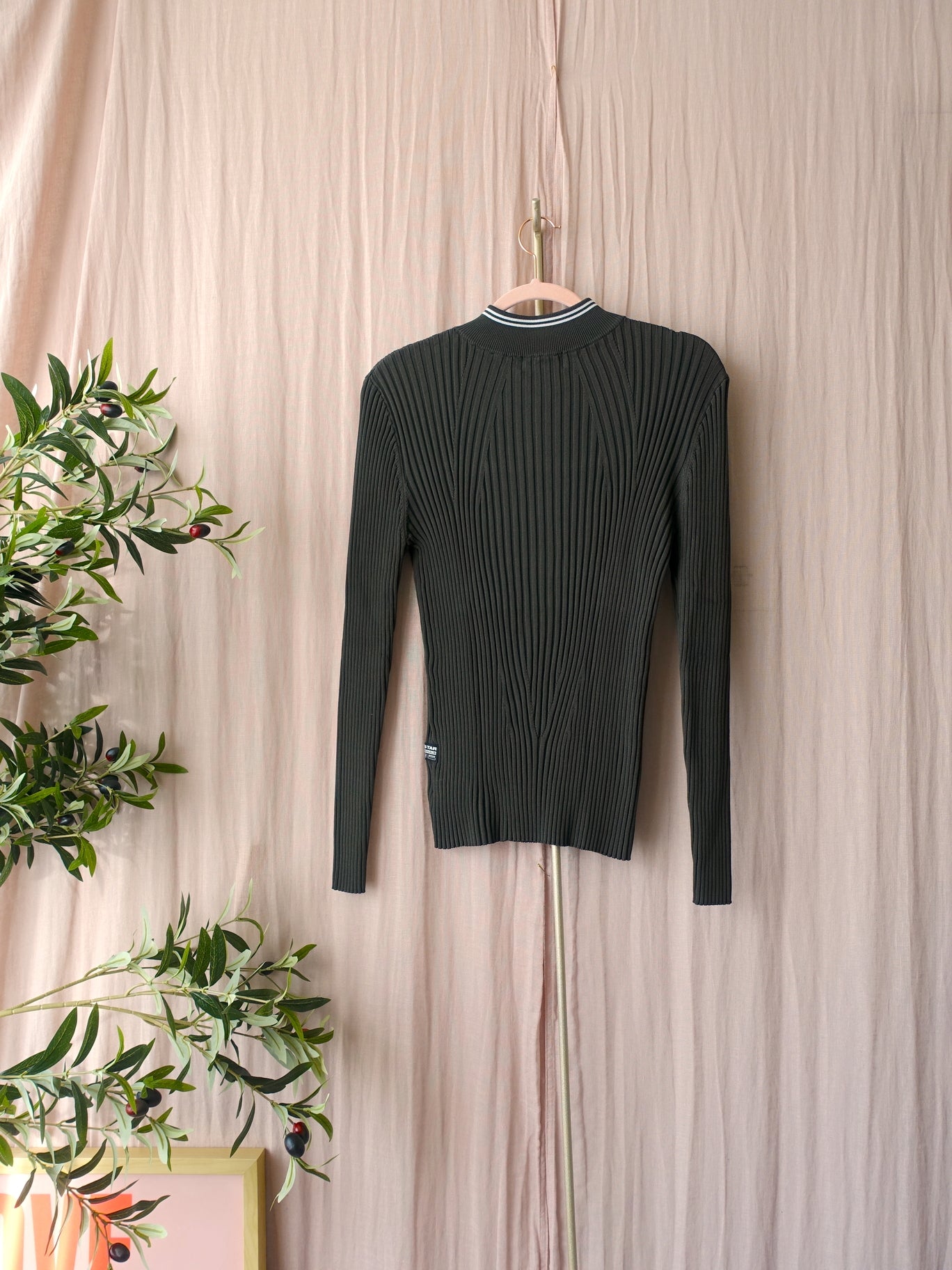 G-star Raw the perfect rib longsleeve dark army green