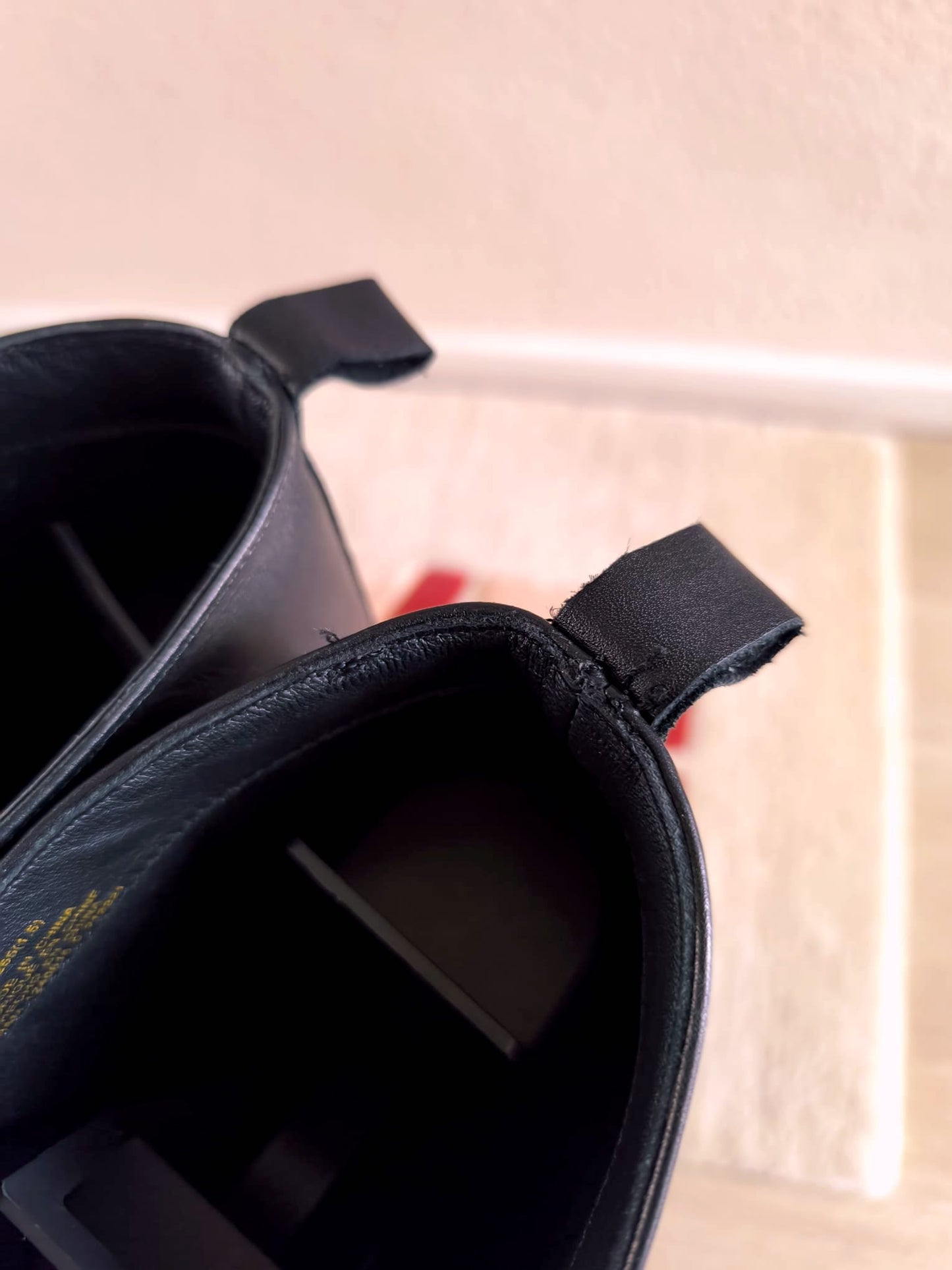 H&M premium high leather riding boots jet black