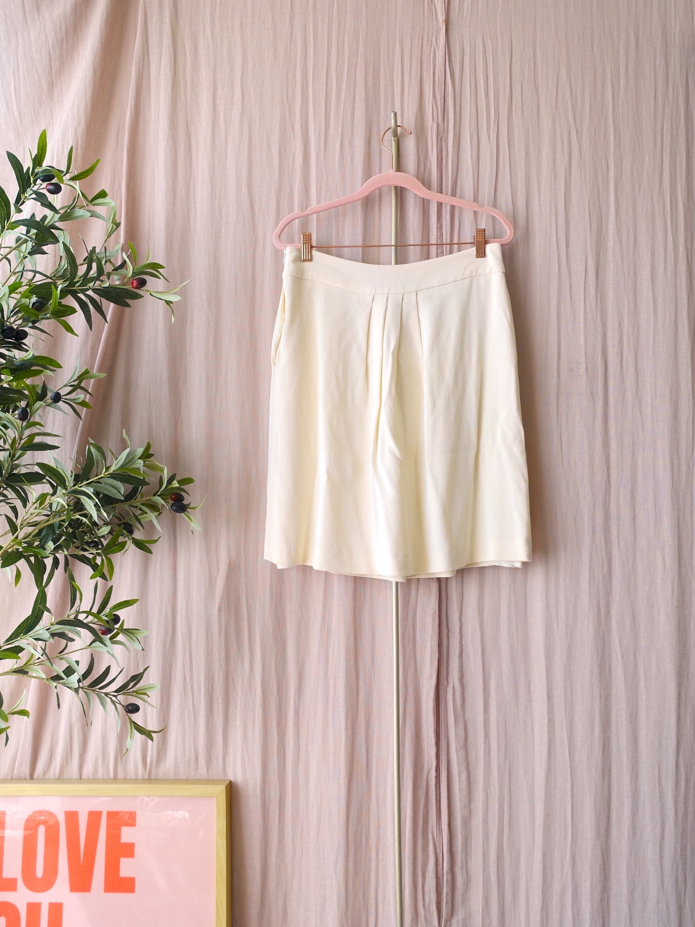 Max Mara unique Vintage pleated rok ecru