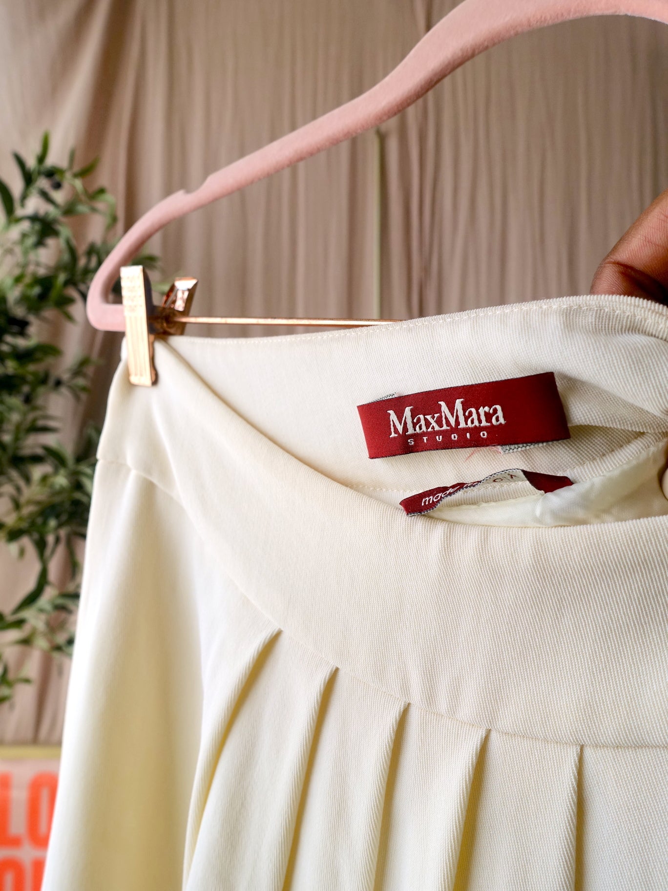 Max Mara unique Vintage pleated rok ecru