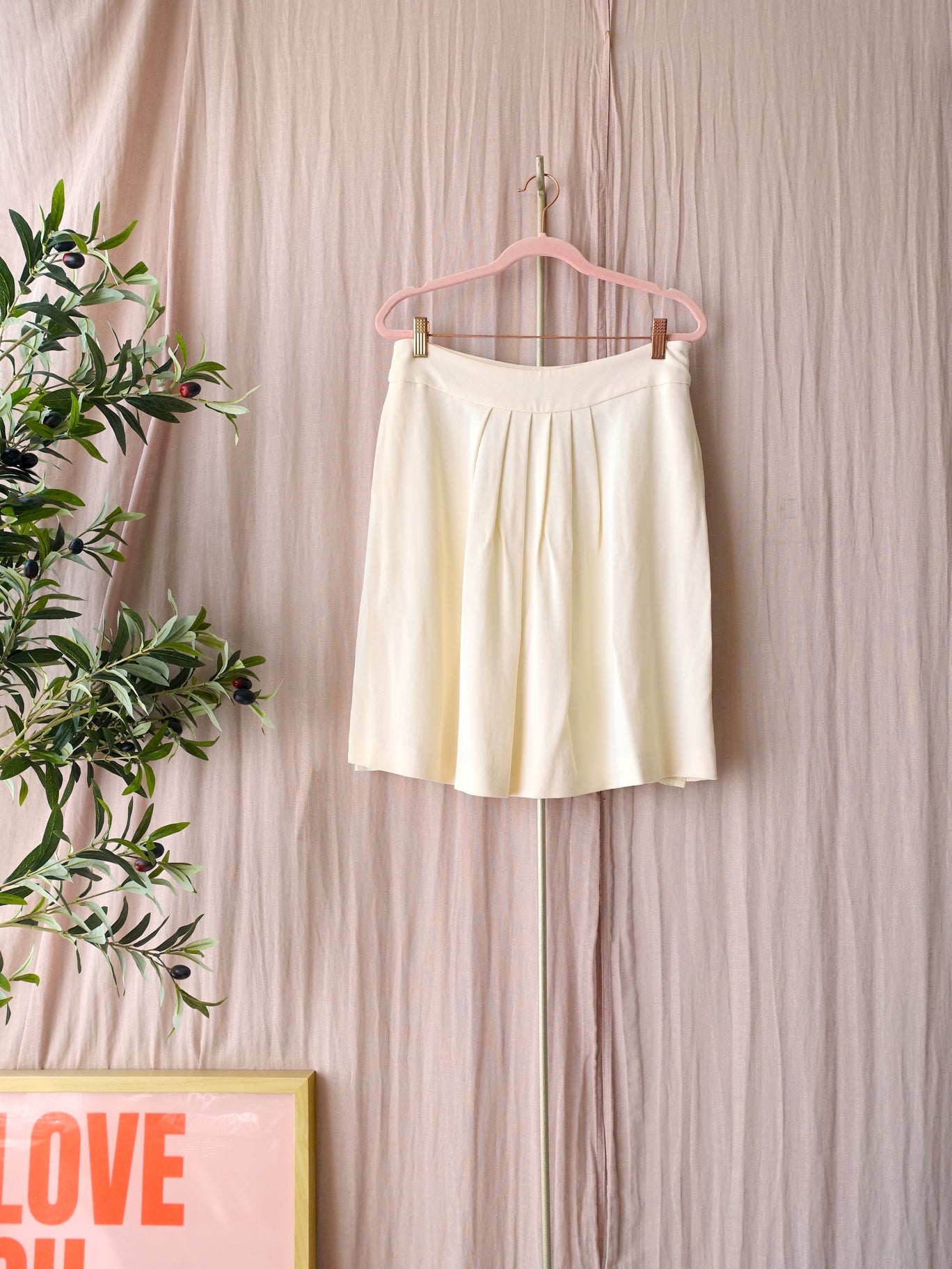 Max Mara unique Vintage pleated rok ecru