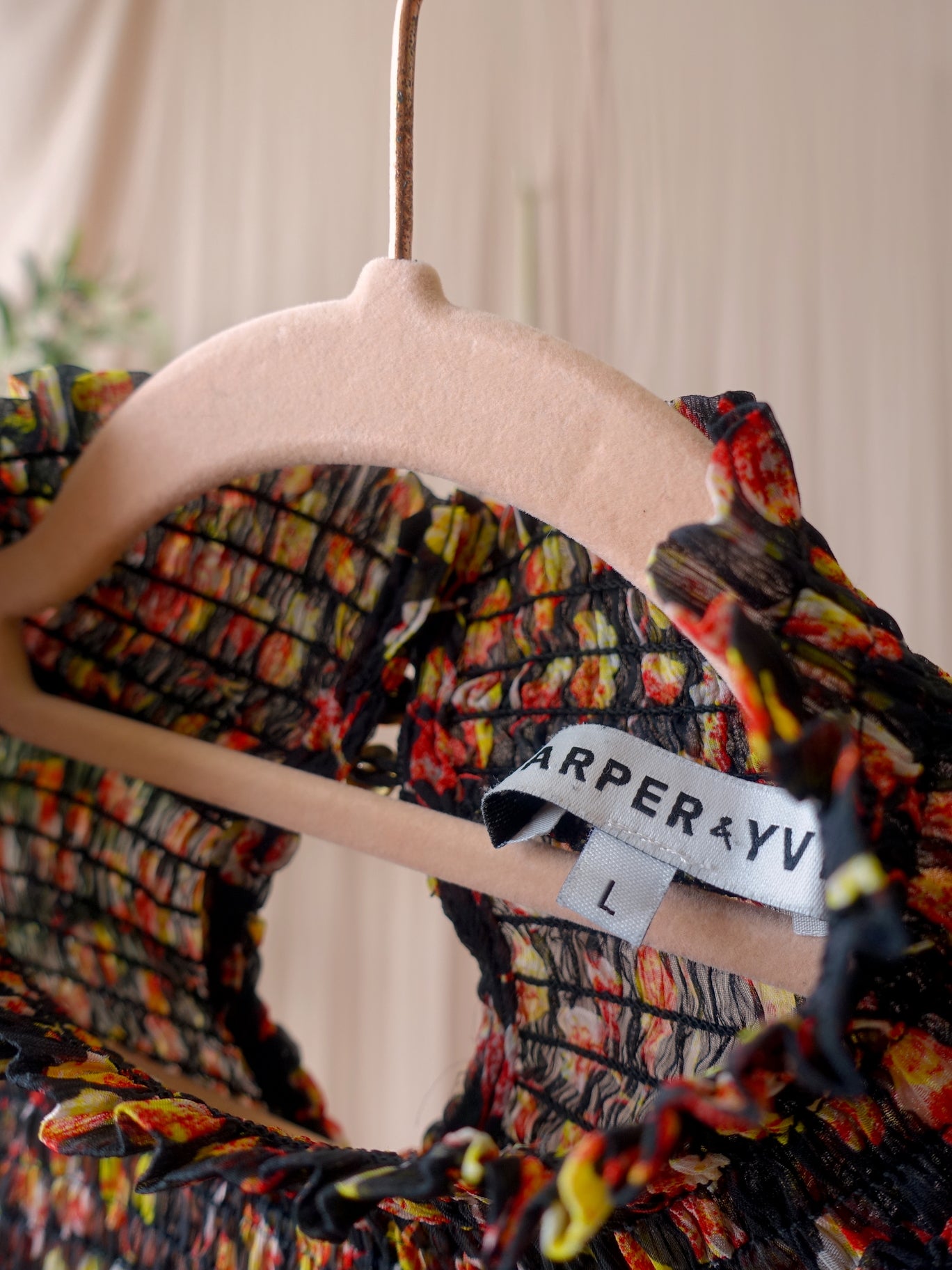 Harper & Yve embroidered ruches top