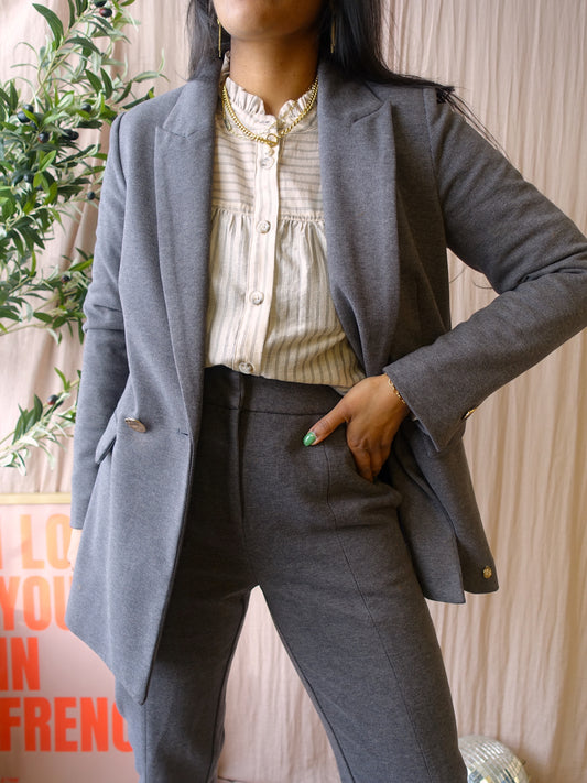 Harper & Yve co-ord suit (blazer + broek) kenza platinum grey