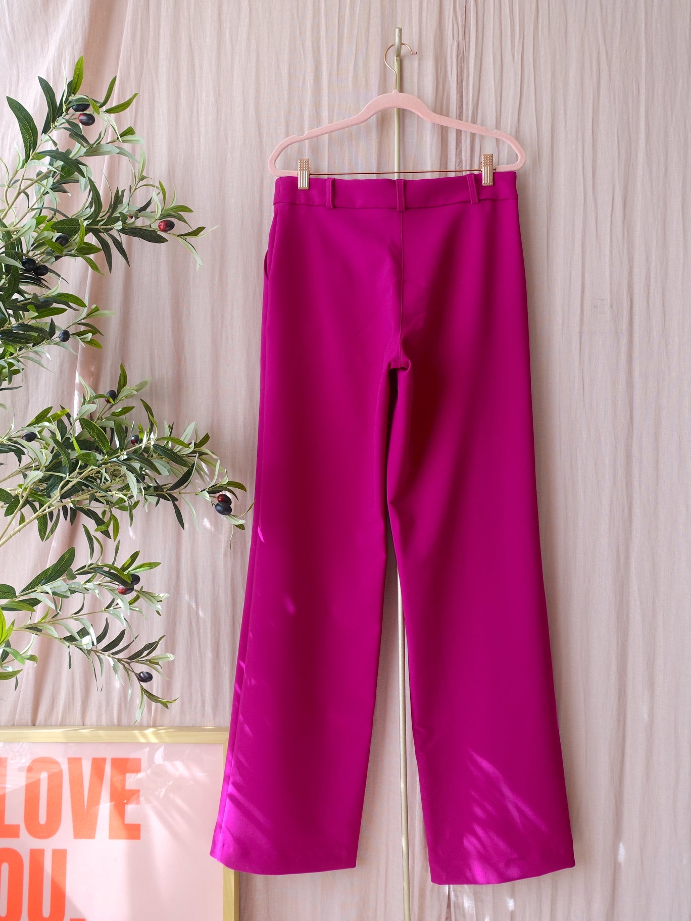 Helena Hart travel quality comfort wide leg magenta