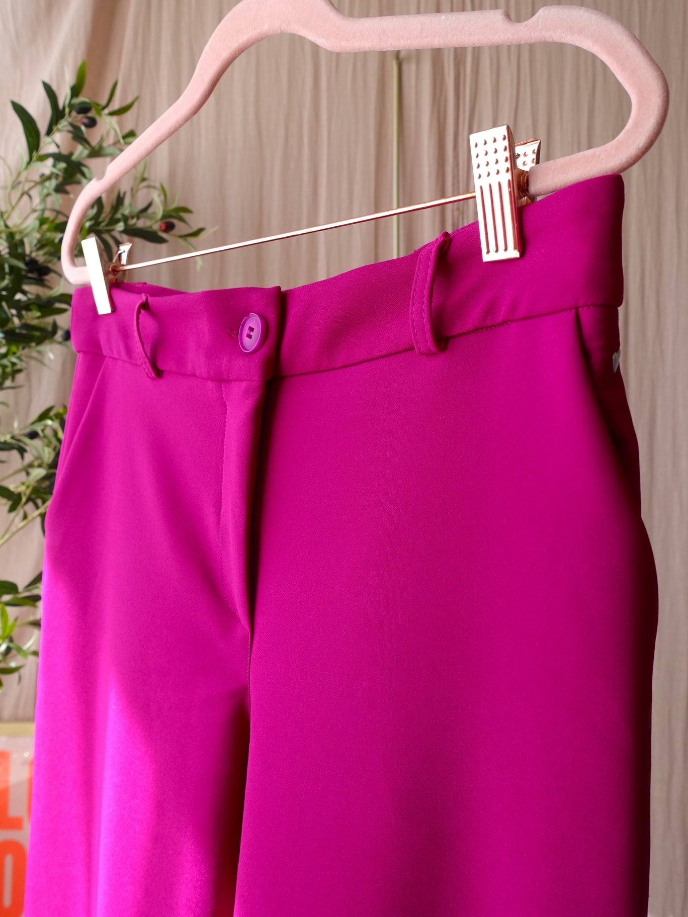 Helena Hart travel quality comfort wide leg magenta
