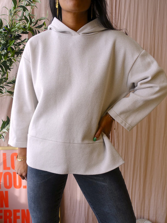 OPUS sweatshirt hoodie glittero pearl grey