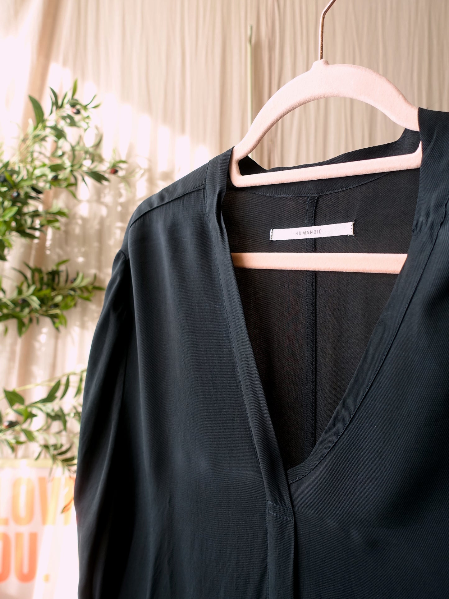 Humanoid loose fit cupro jurk zwart