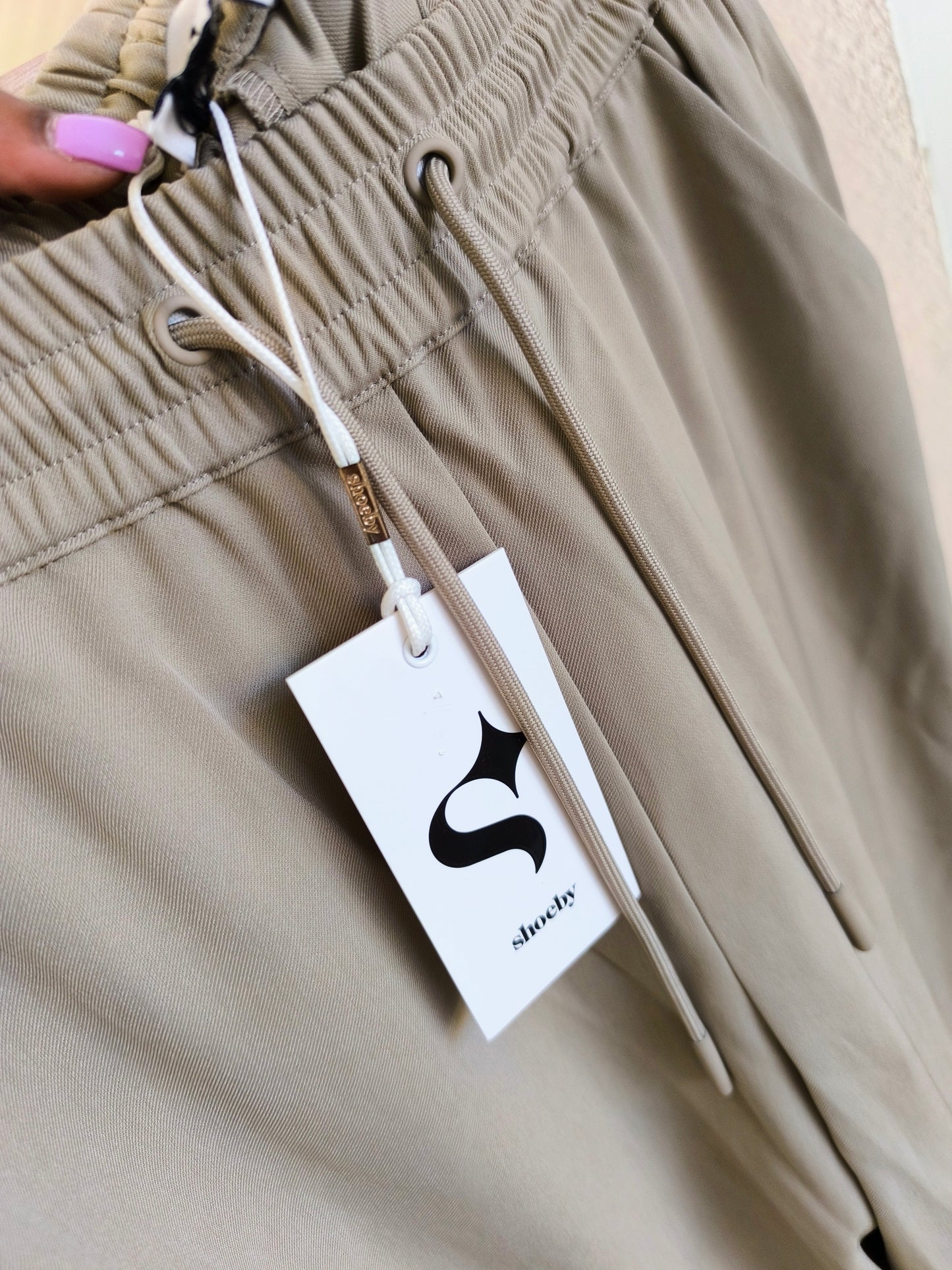 Shoeby city tapered powersuit pants taupe