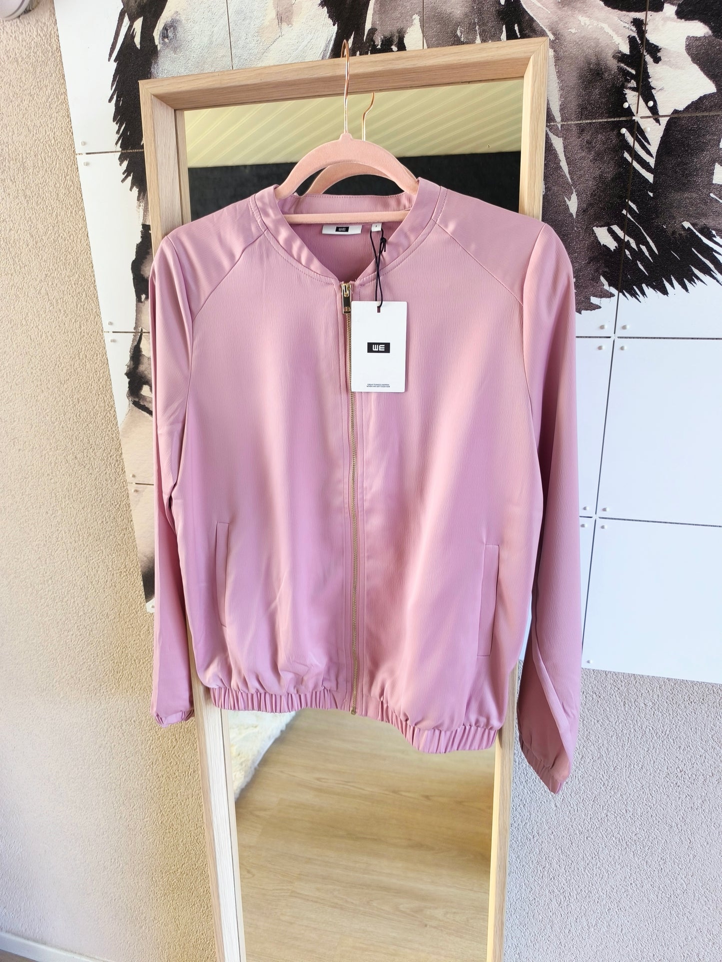 WE satin bomber jacket peony