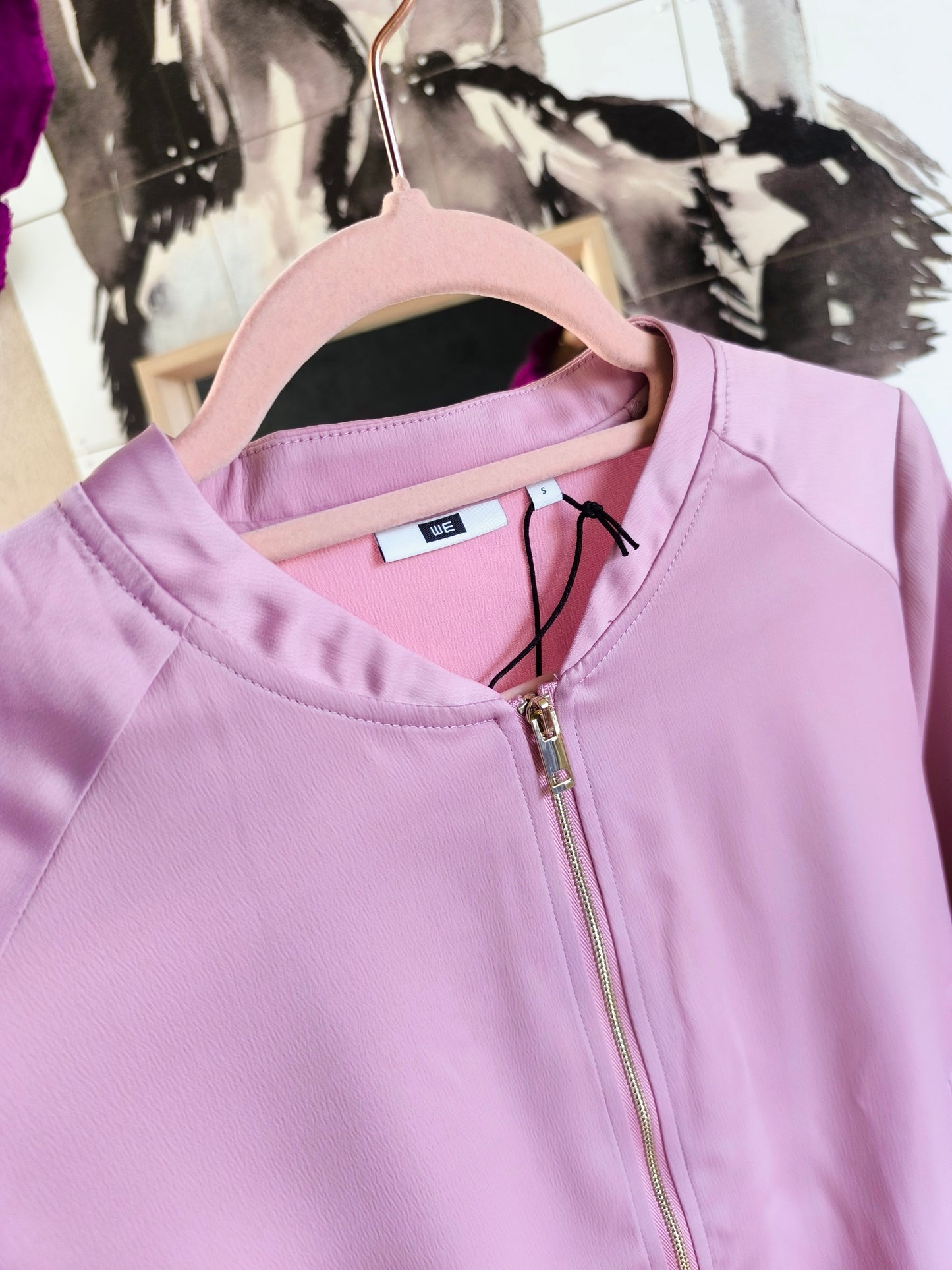 WE satin bomber jacket peony
