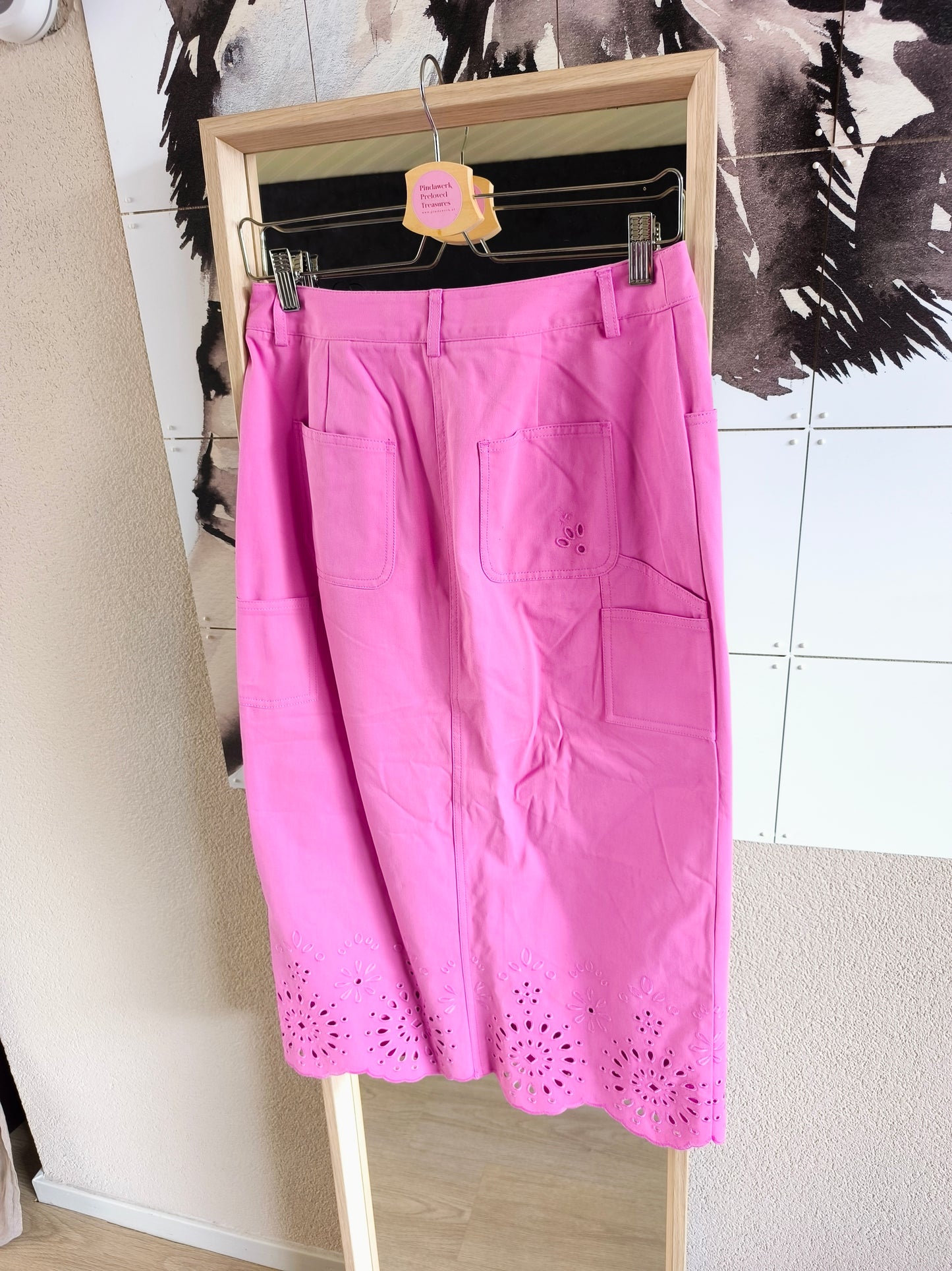 Scotch & Soda organic cotton broderie midi rok orchid