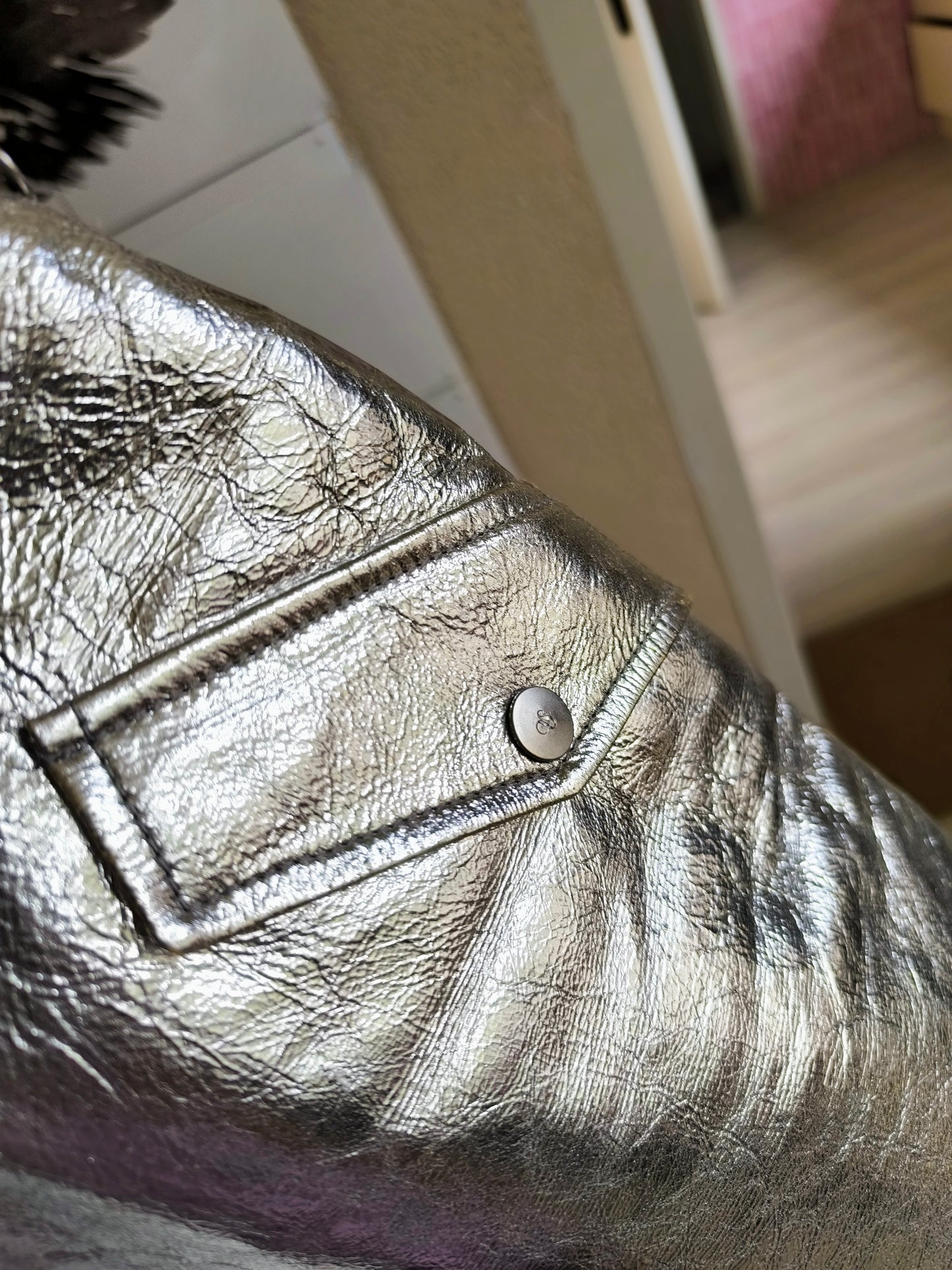 Scotch & Soda premium metallic leather rok zilver