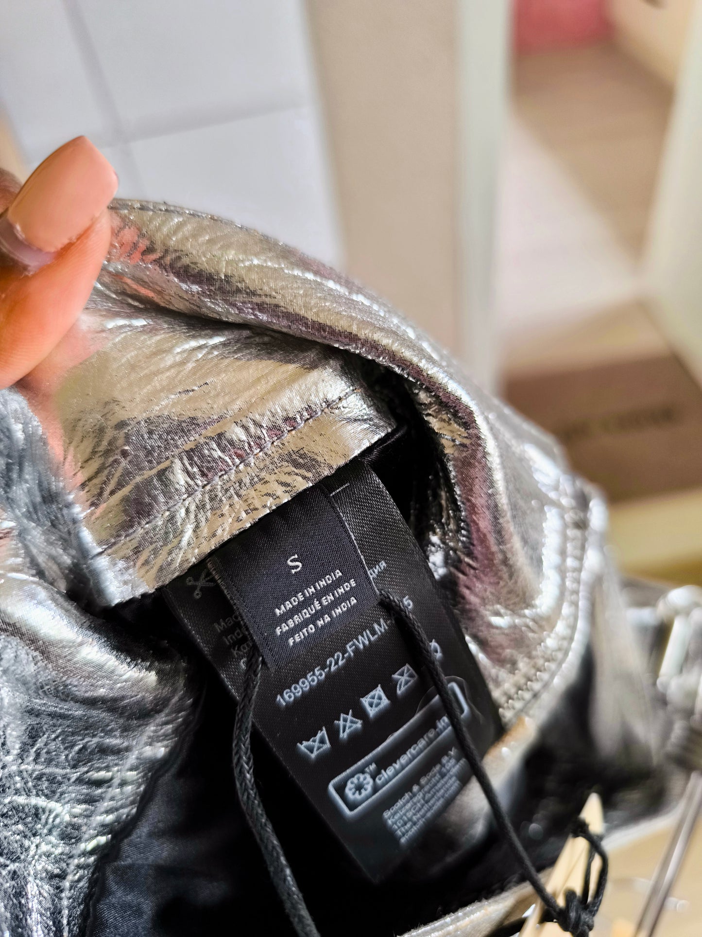 Scotch & Soda premium metallic leather rok zilver