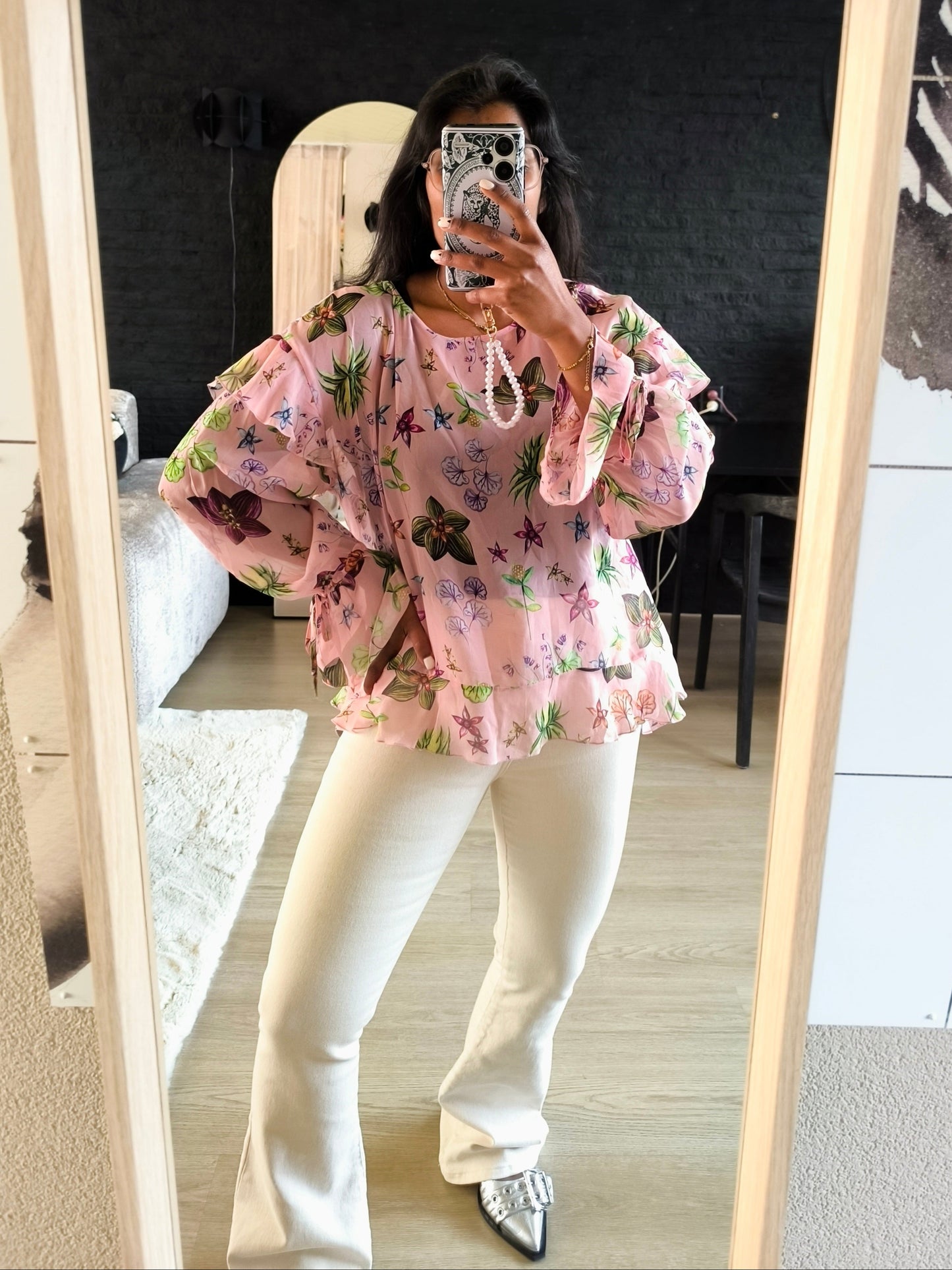 Luisa Cerano 100% silk floral top