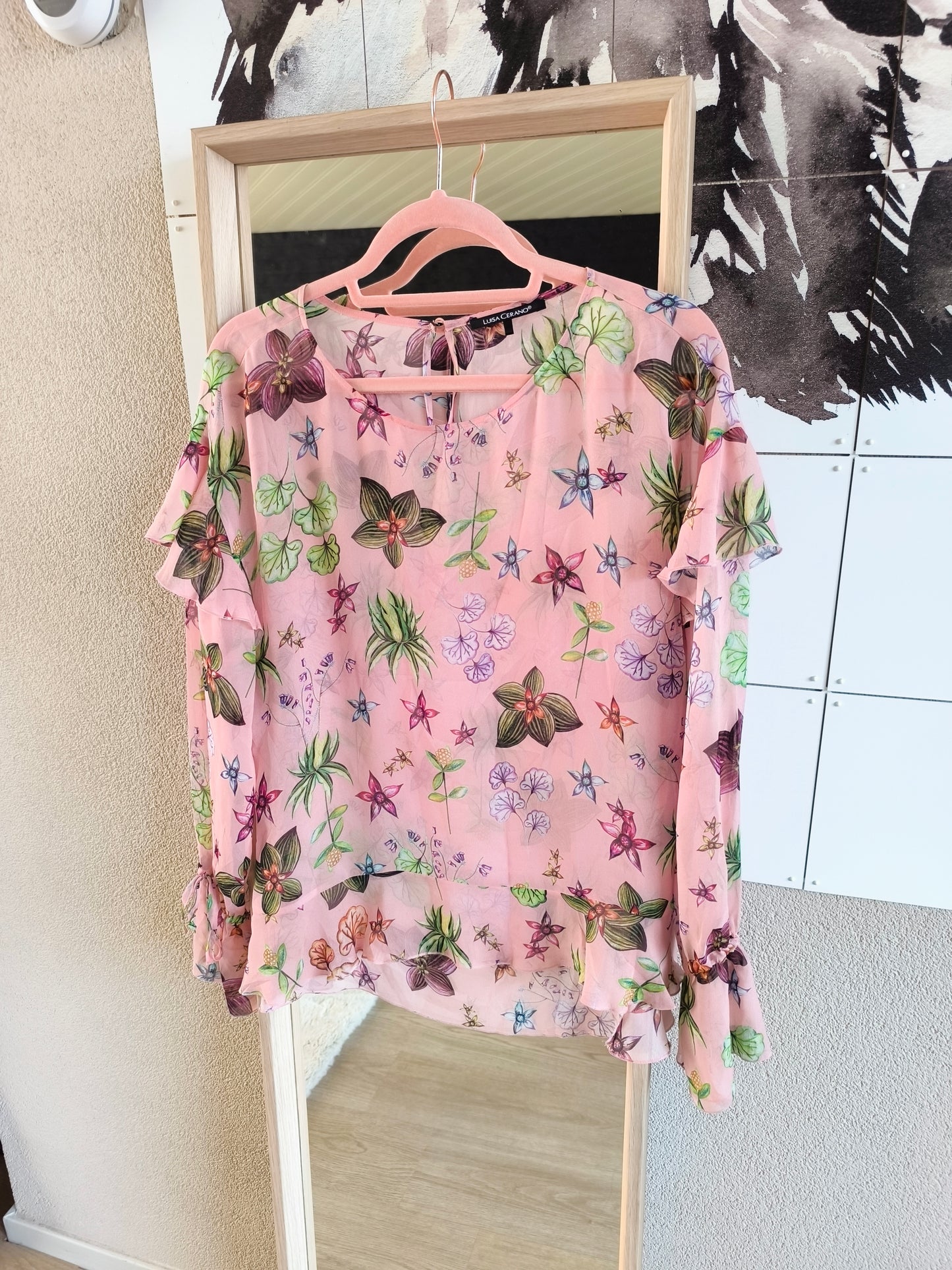 Luisa Cerano 100% silk floral top