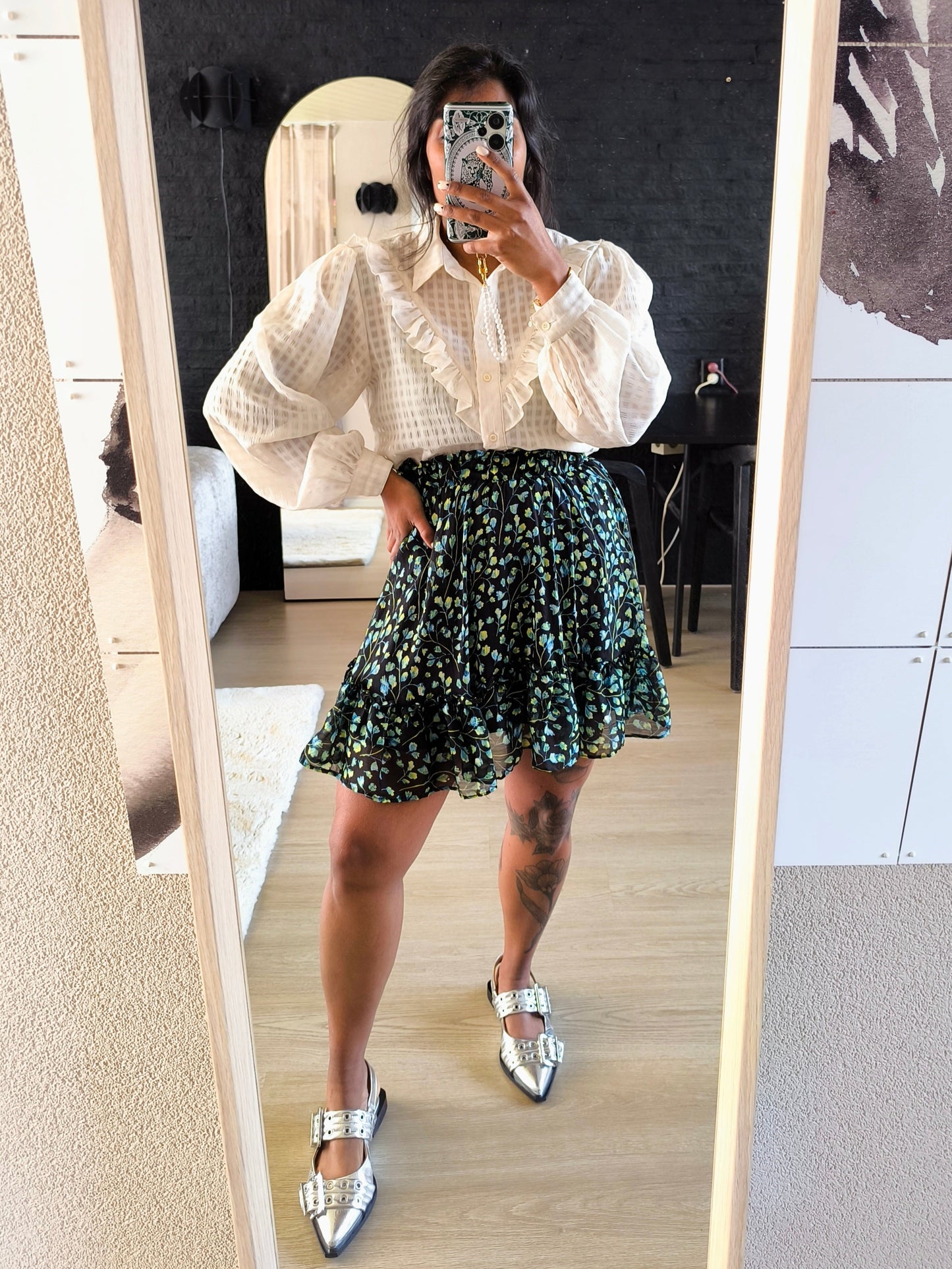 Harper & Yve Lauren green flower rok