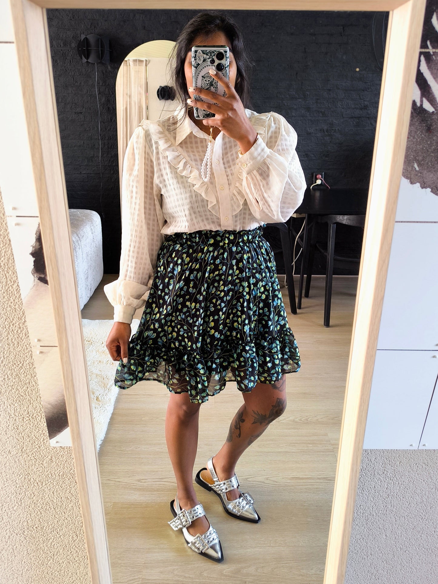 Harper & Yve Lauren green flower rok