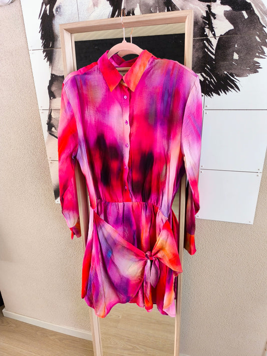 GRATIS BIJ BESTEDING V.A. €100 - Shoeby la tie dye dress marble print