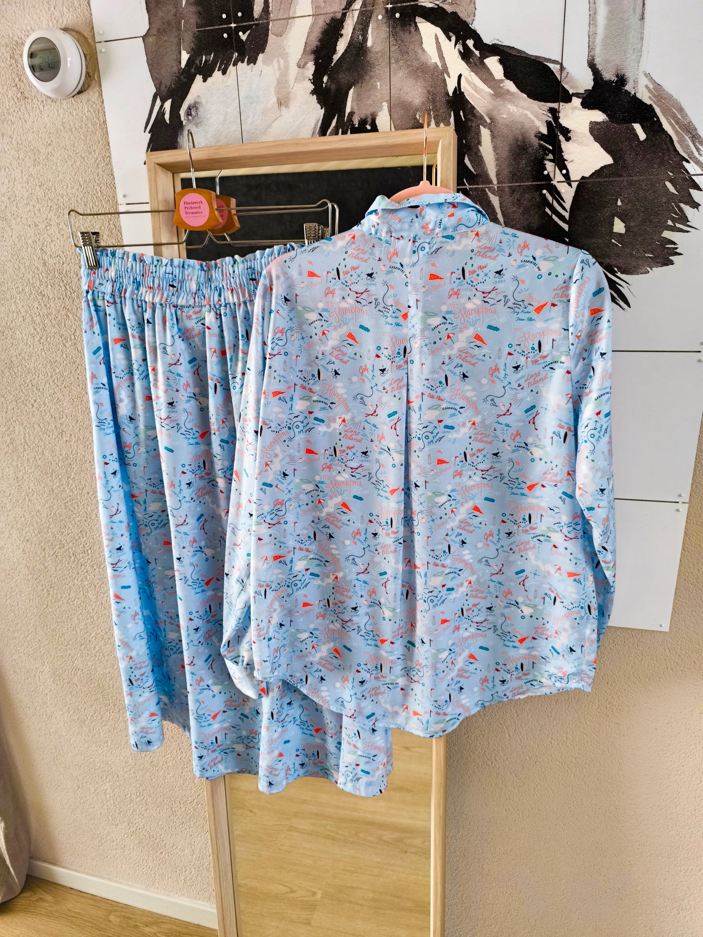 Another Label co-ord set hamptons long island print (blouse + rok)