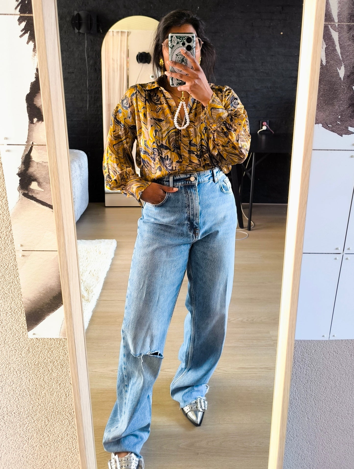 Dante6 Collyn marble lurex blouse