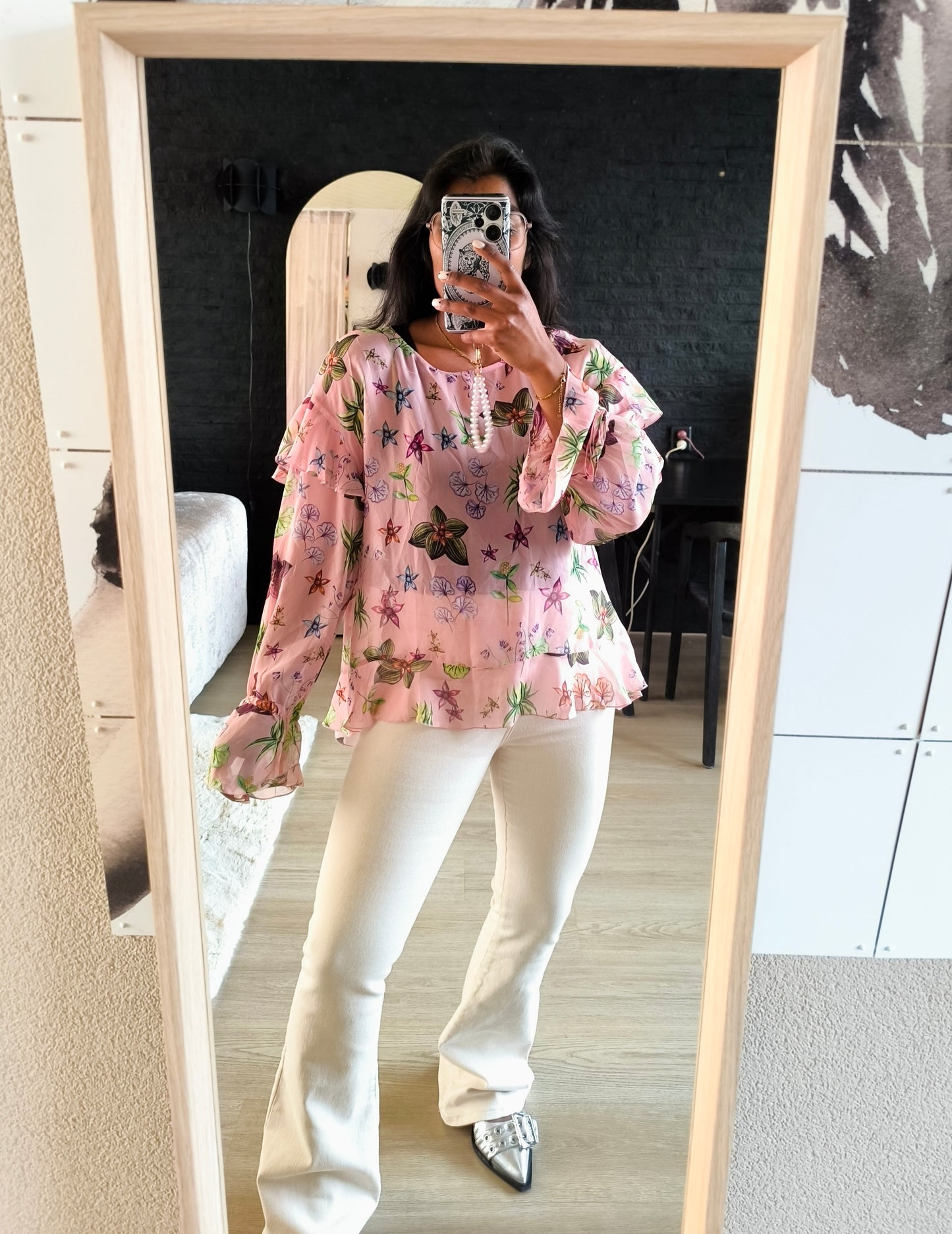 Luisa Cerano 100% silk floral top