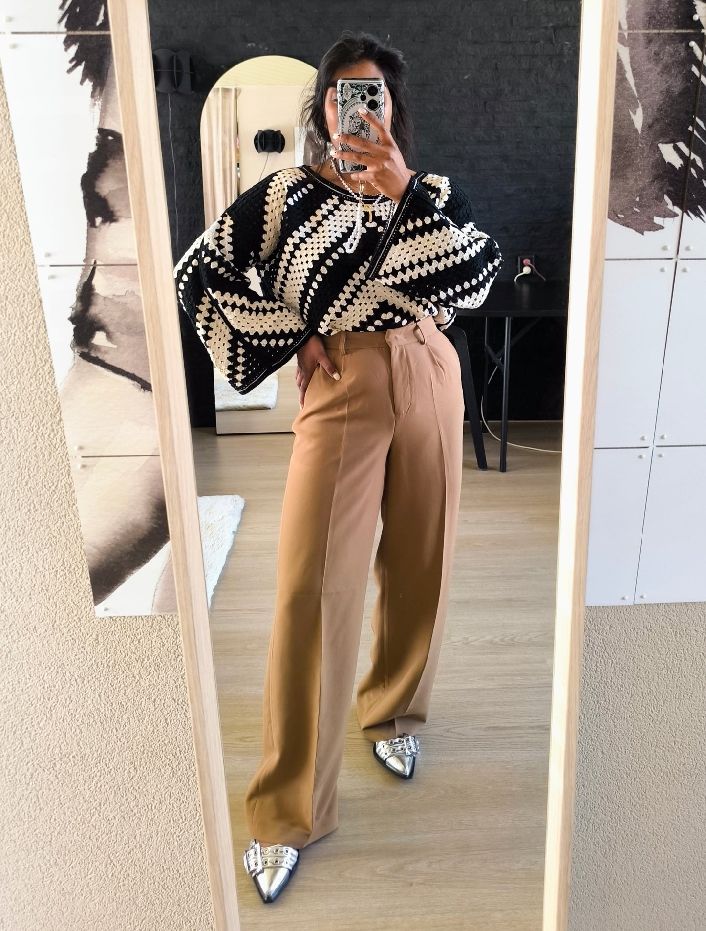 Shoeby fig high waist loose fit pants camel