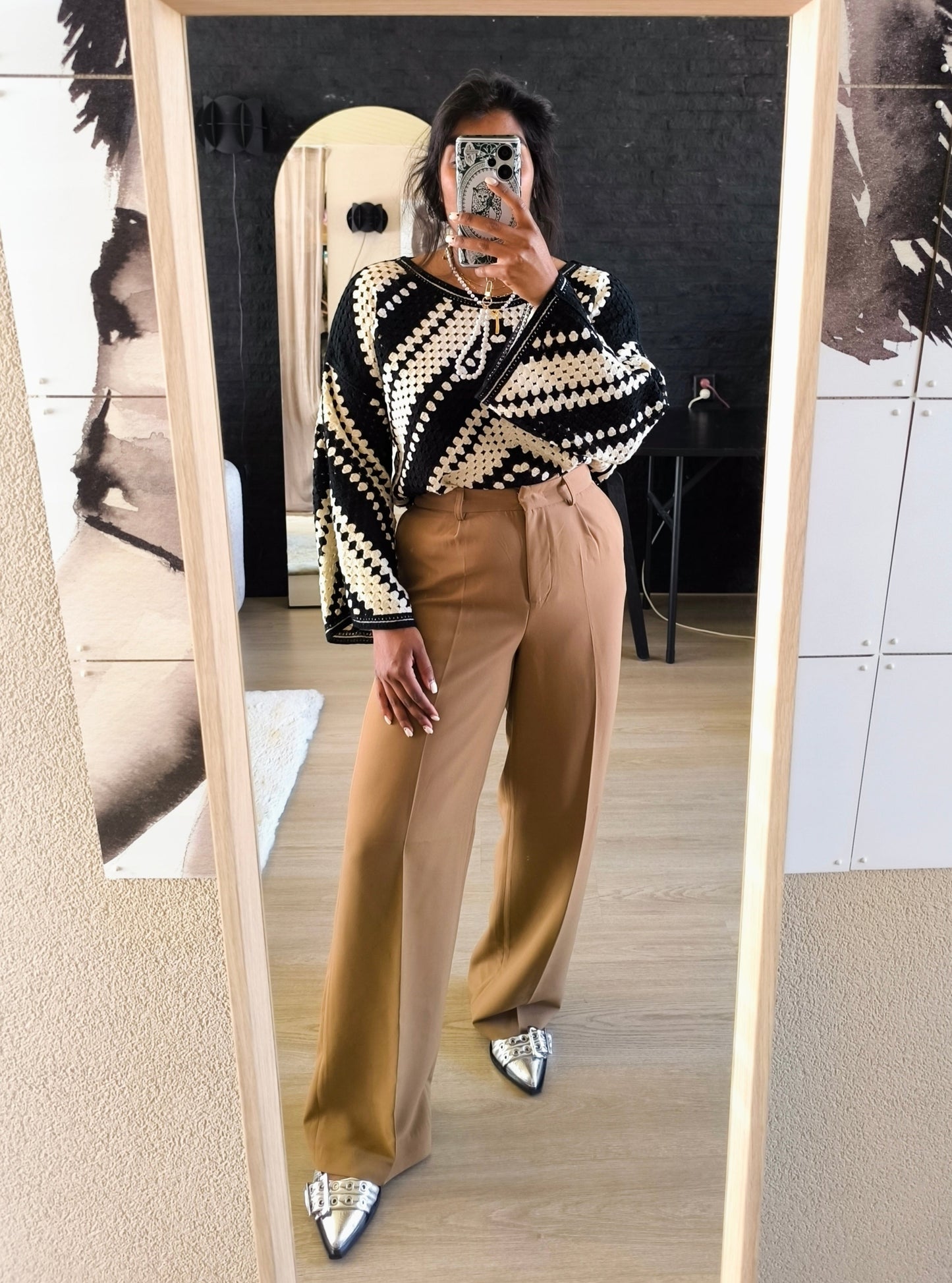 Shoeby fig high waist loose fit pants camel