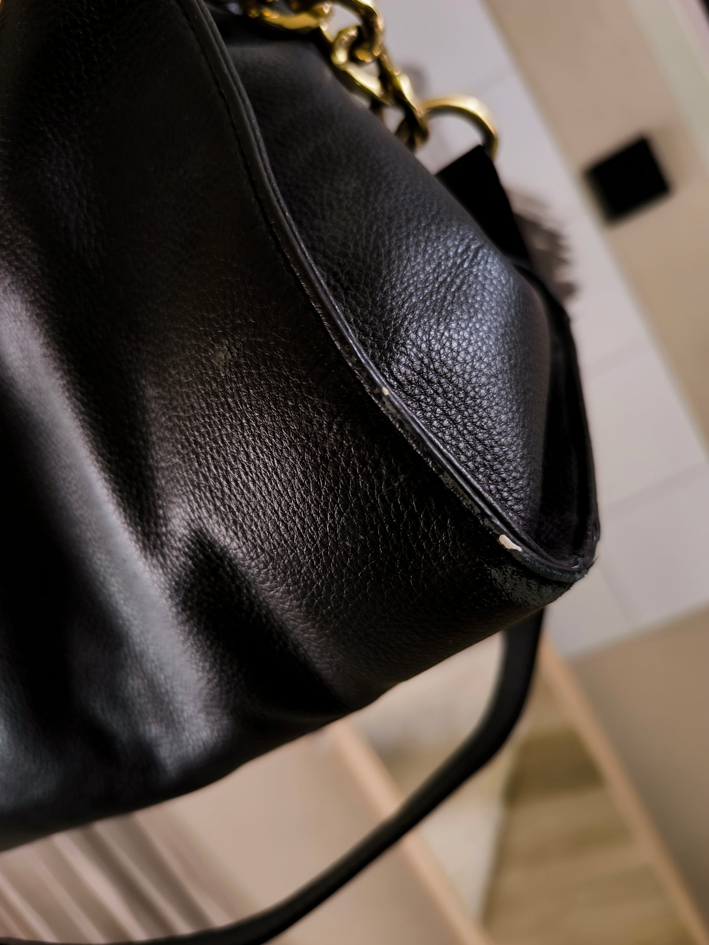 Michael Kors Hamilton east west large soft leather satchel tote black