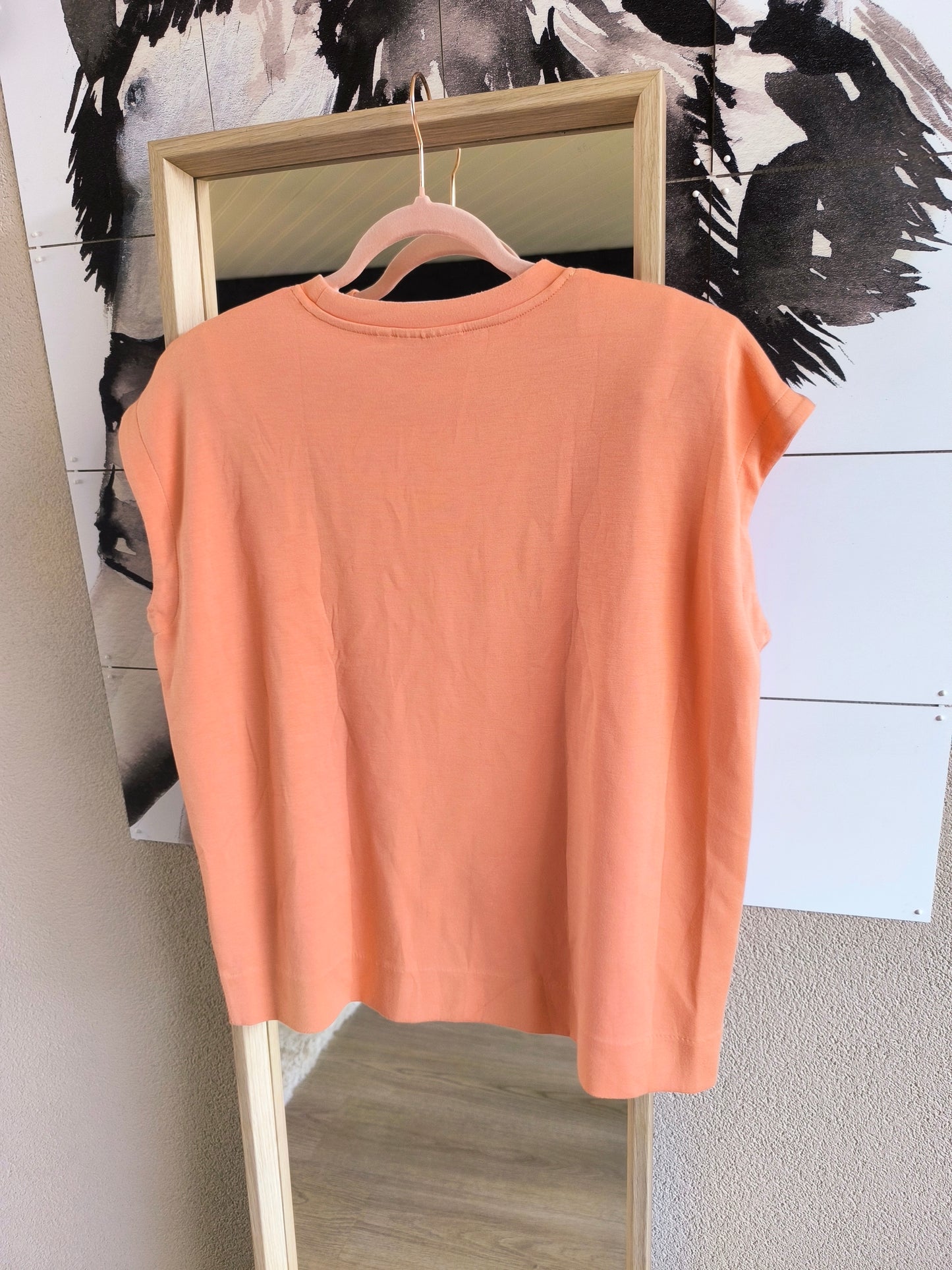 Inwear Issa shoulder padded modal top peach