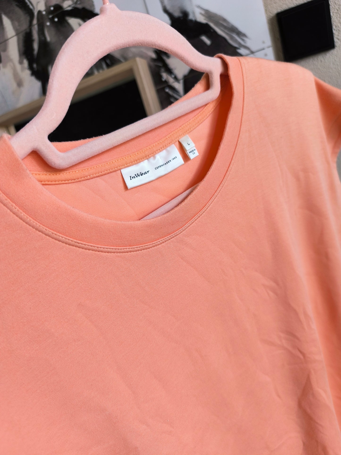Inwear Issa shoulder padded modal top peach