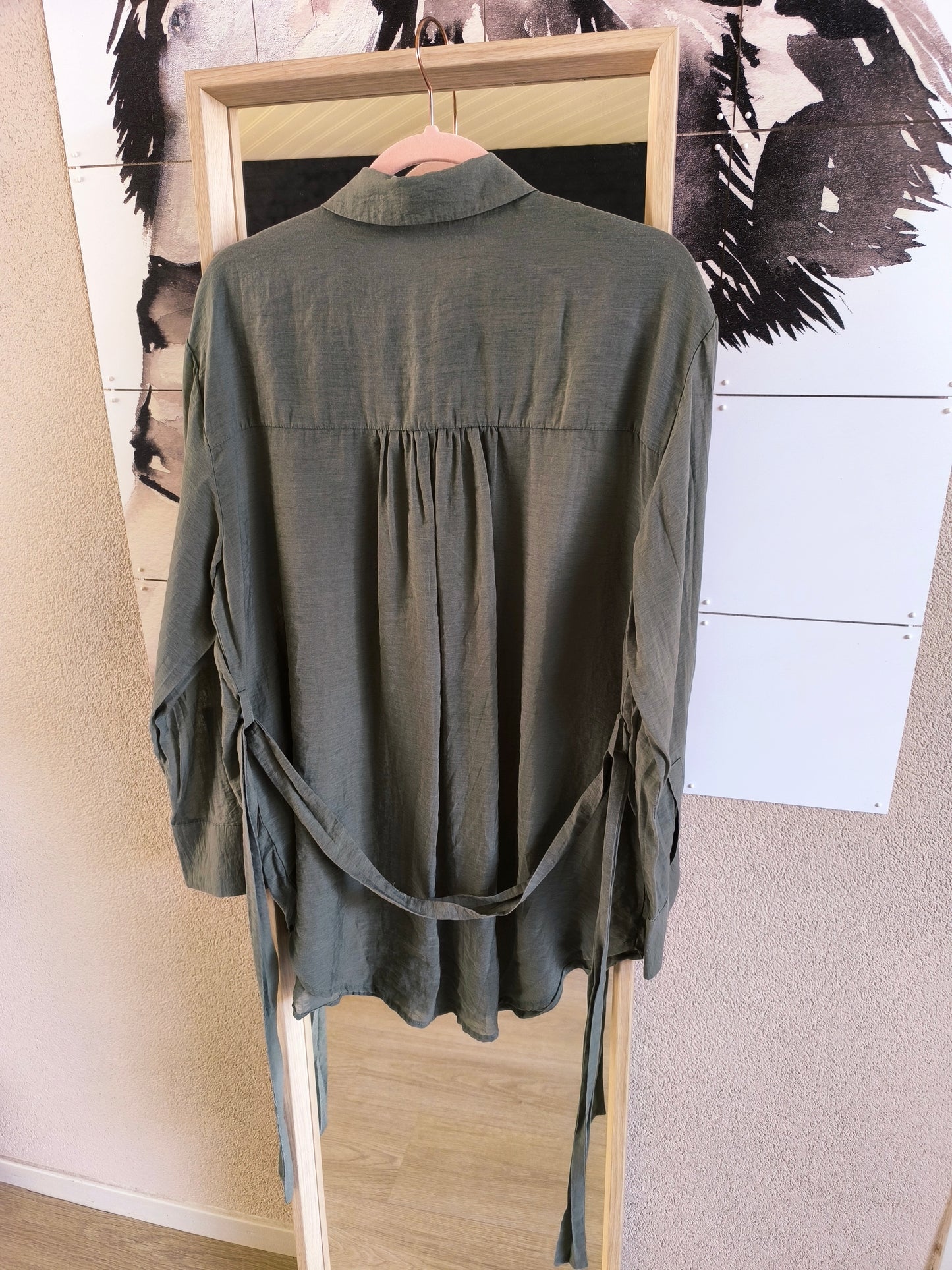 MSCH Marcella oversized lyocell mix blouse army