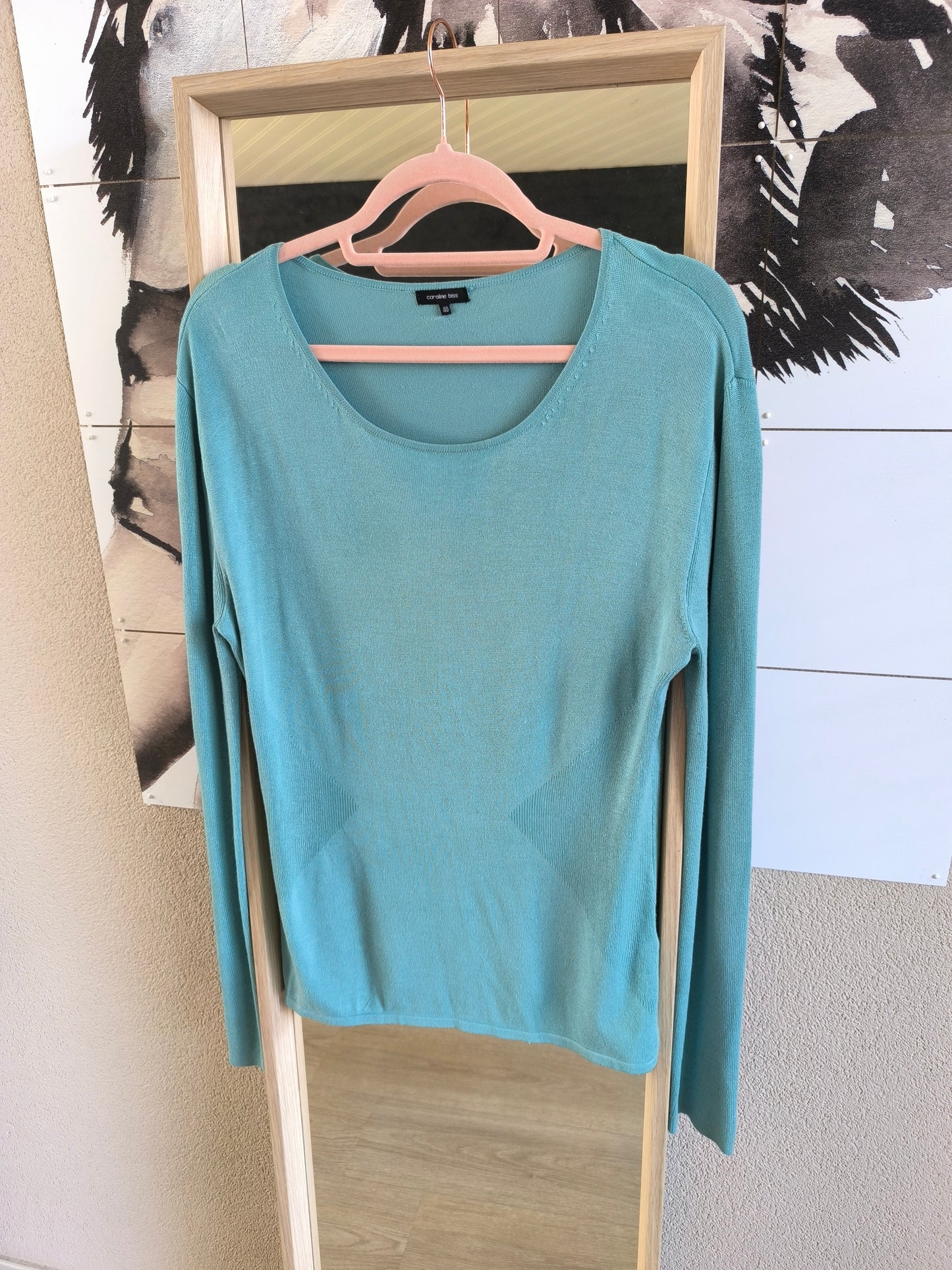 Caroline Biss fine knit longsleeve turquoise